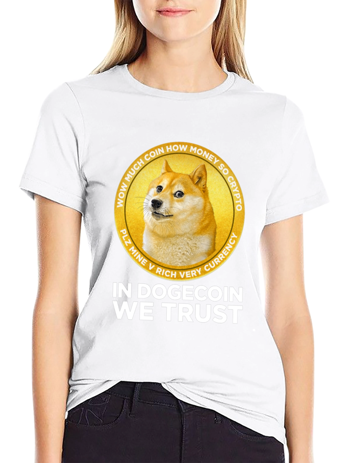 In Dogecoin We Trust Black Graphic Tee