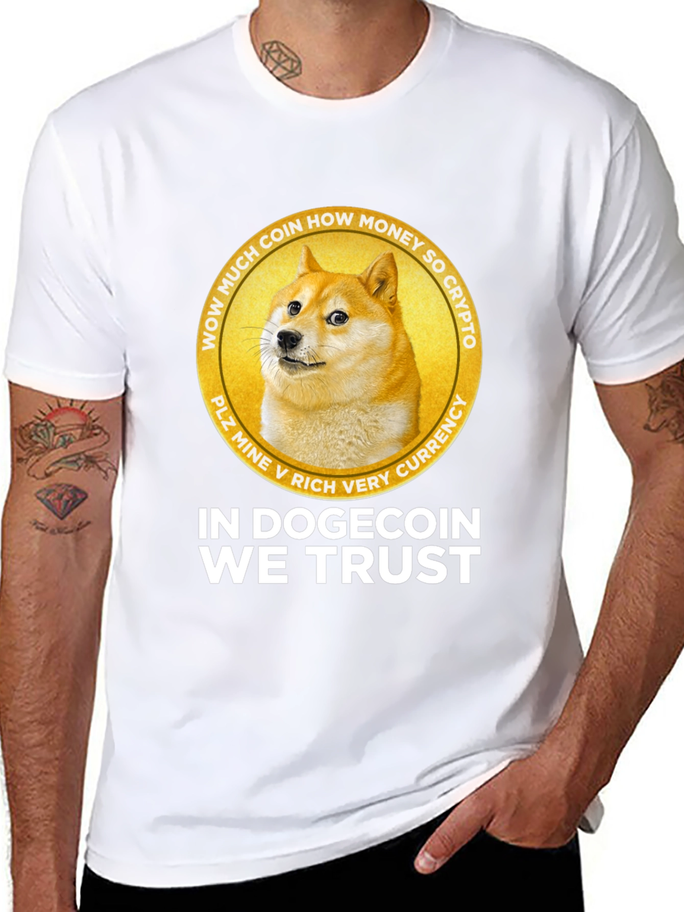In Dogecoin We Trust Black Graphic Tee