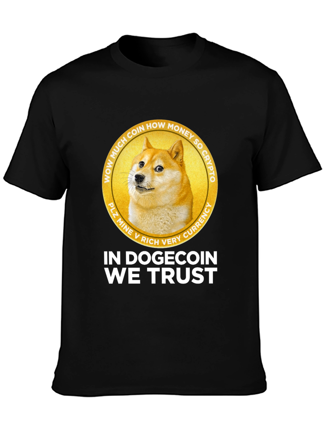In Dogecoin We Trust Black Graphic Tee
