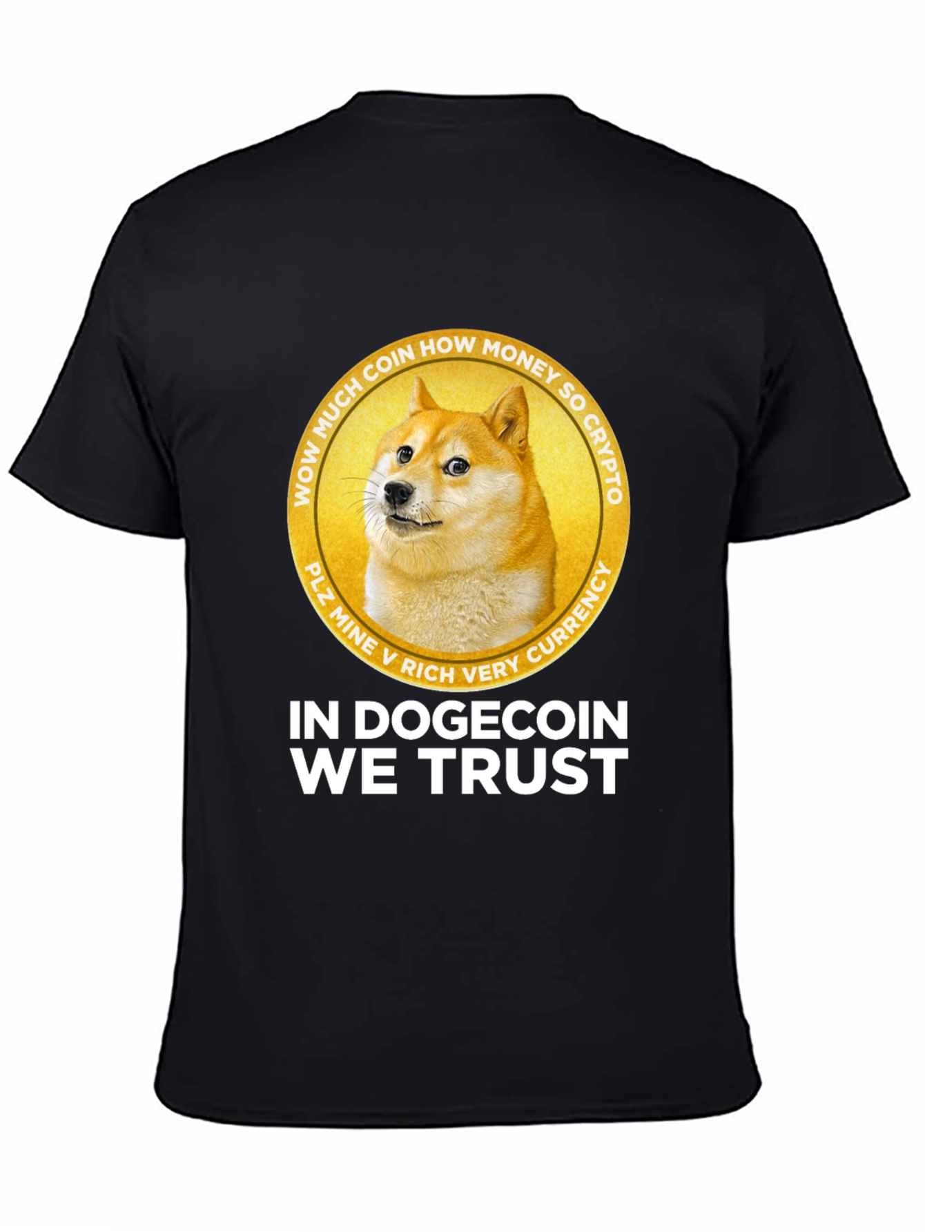 In Dogecoin We Trust Black Graphic Tee