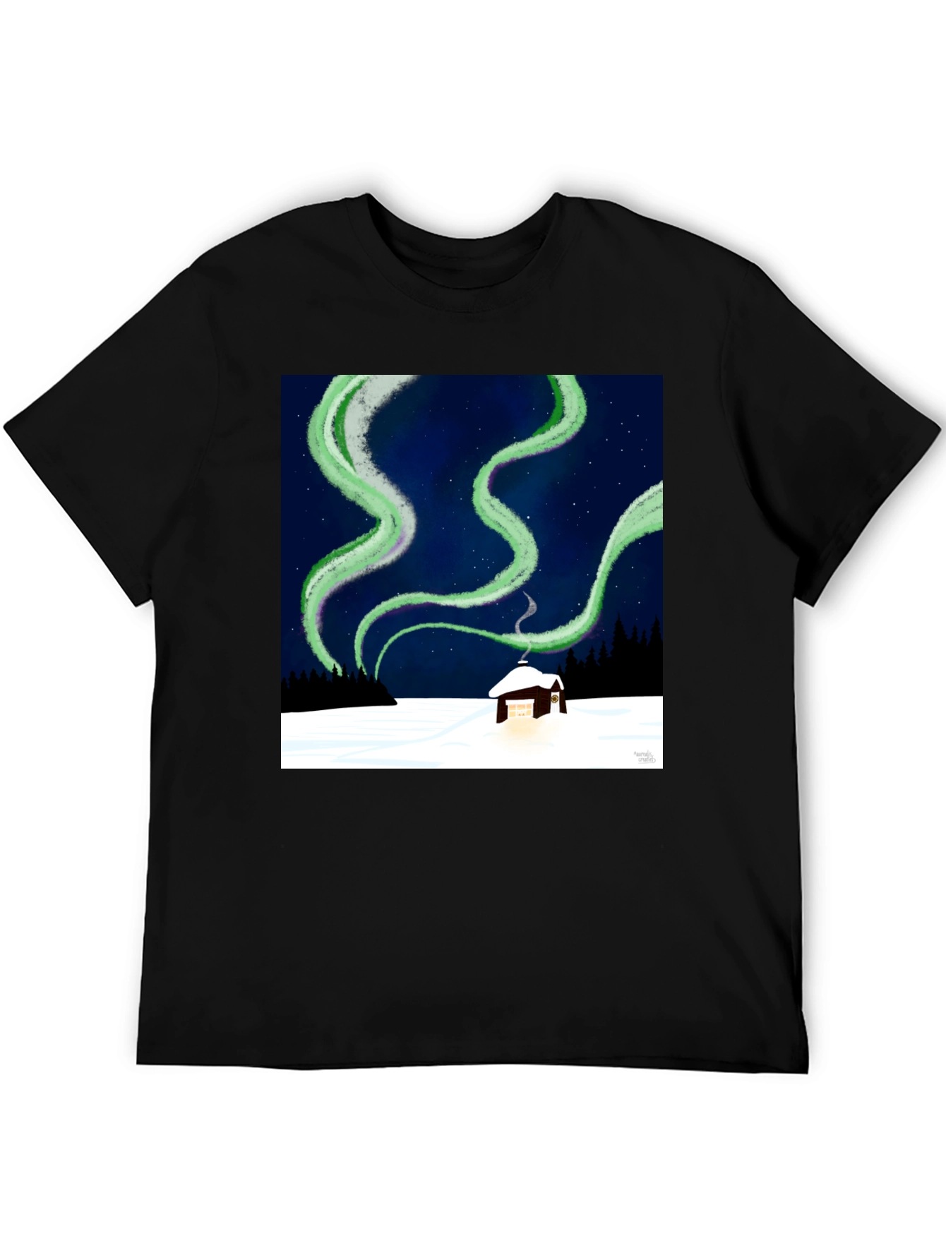 Aurora Cabin Tee: Night Sky Dream