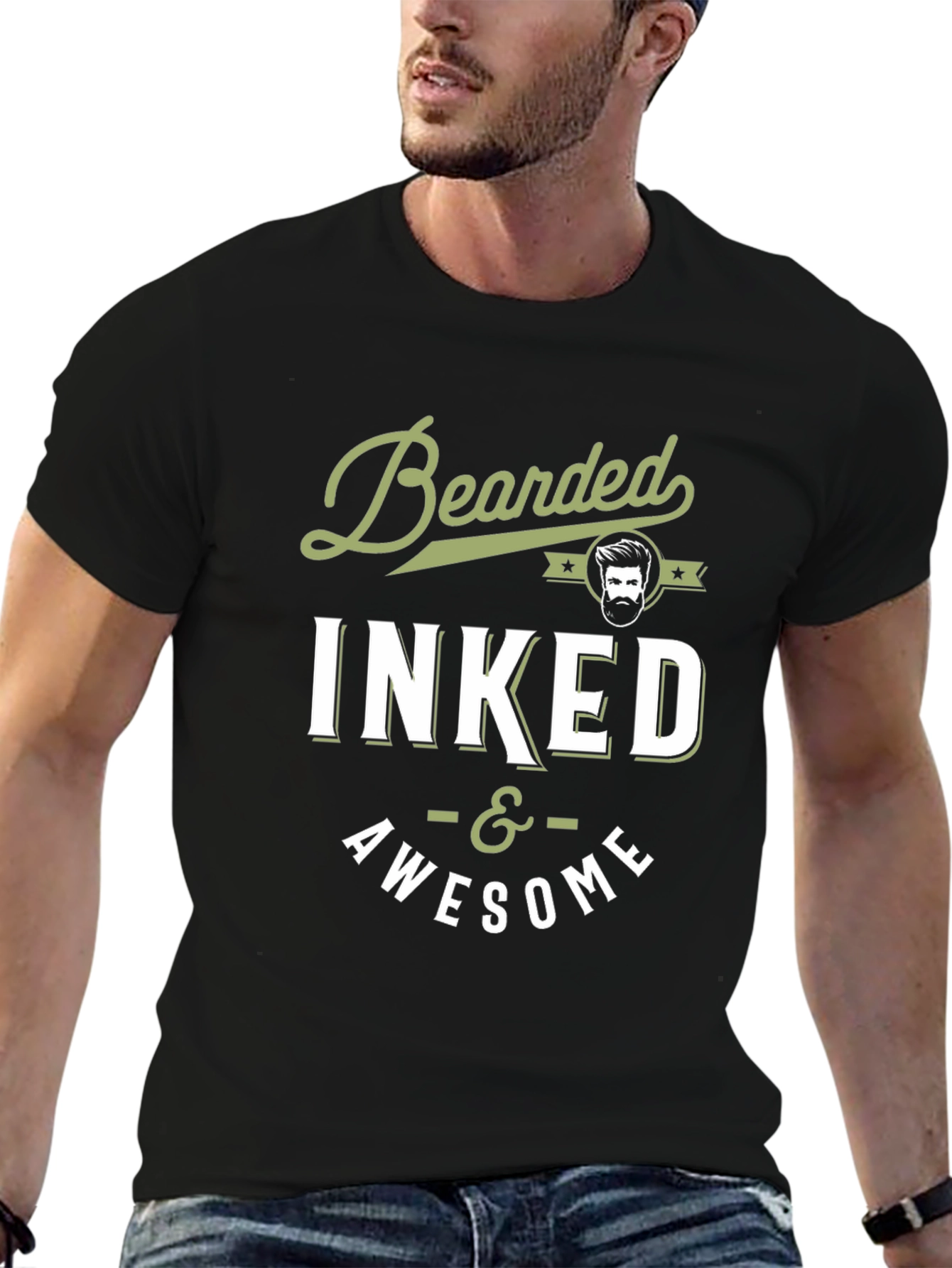 Bearded Inked & Awesome Graphic T-Shirt