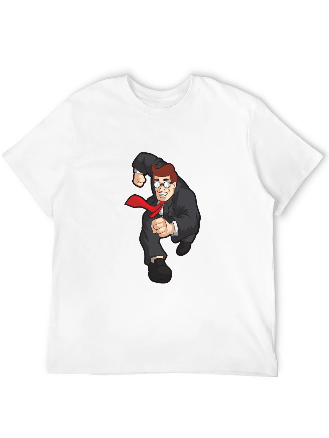 Cartoon Businessman Black T-Shirt