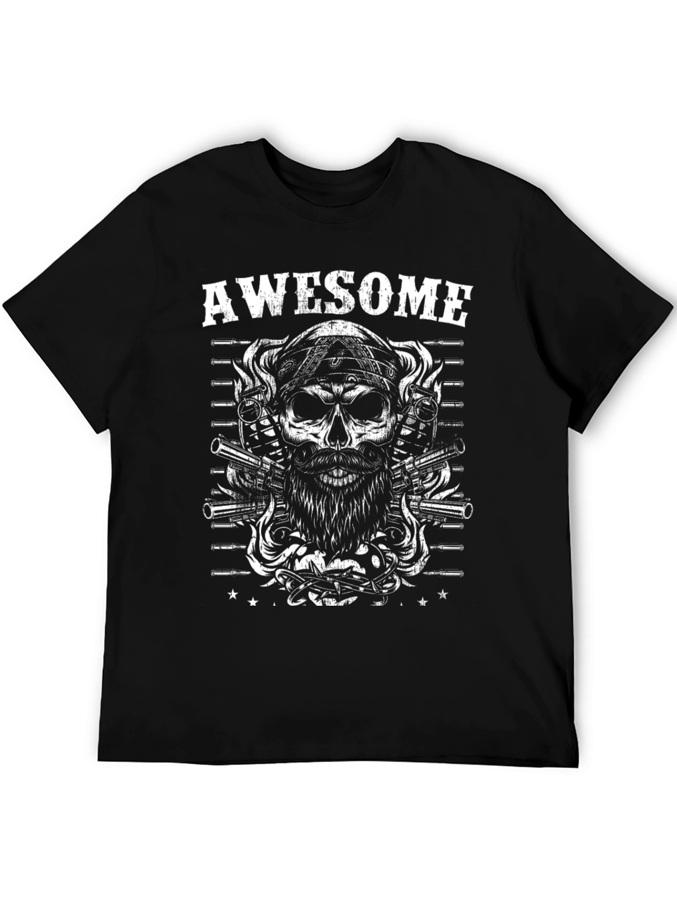 Awesome Skull & Guns Graphic Tee