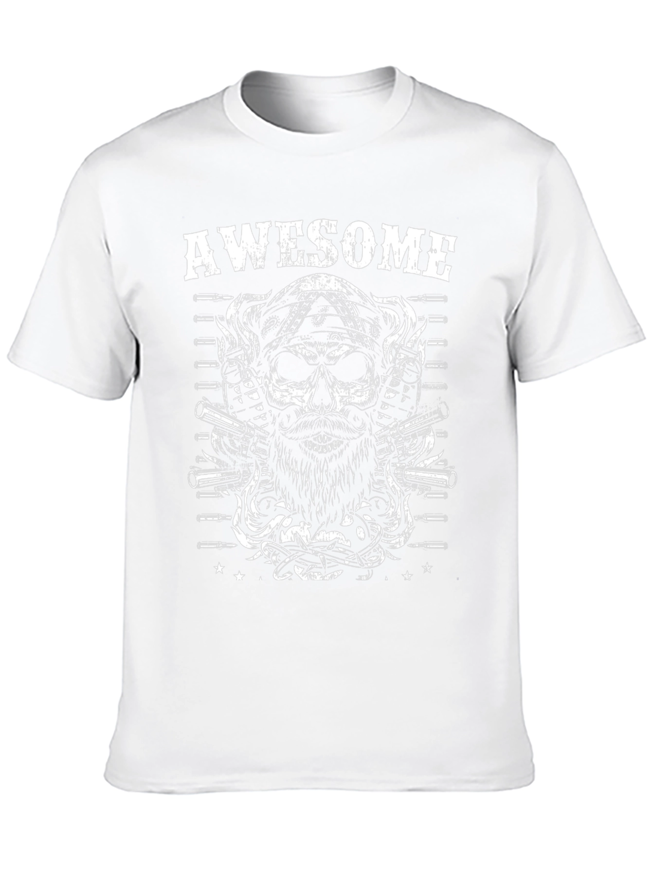 Awesome Skull & Guns Graphic Tee