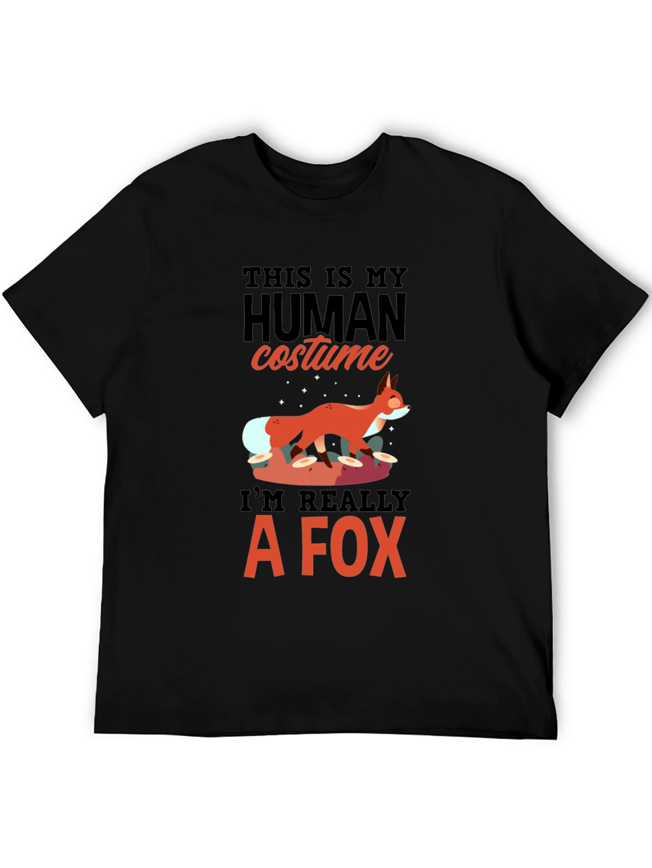 Human Costume Fox T-Shirt - Funny Halloween Tee