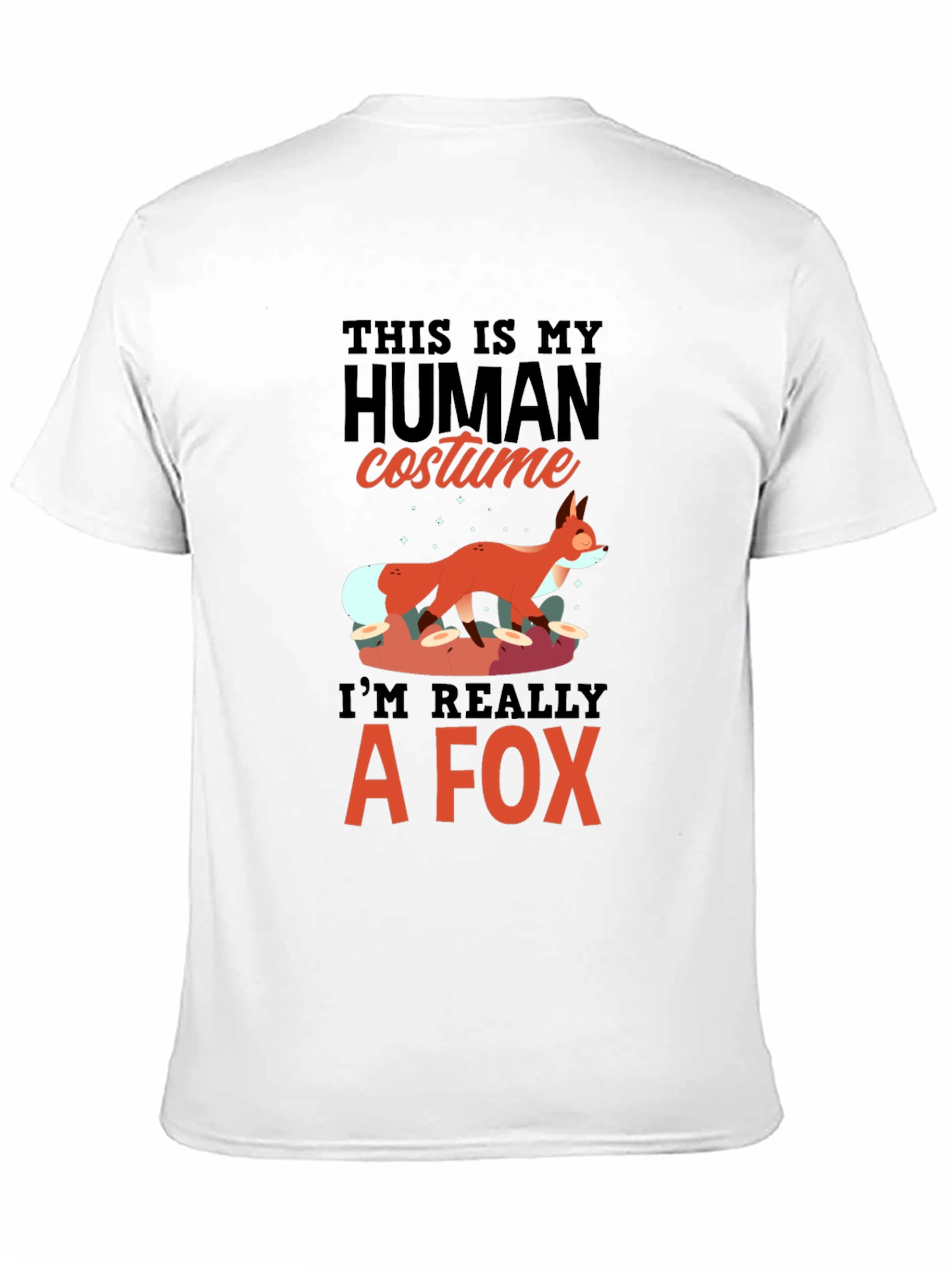 Human Costume Fox T-Shirt - Funny Halloween Tee
