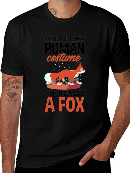 Human Costume Fox T-Shirt - Funny Halloween Tee