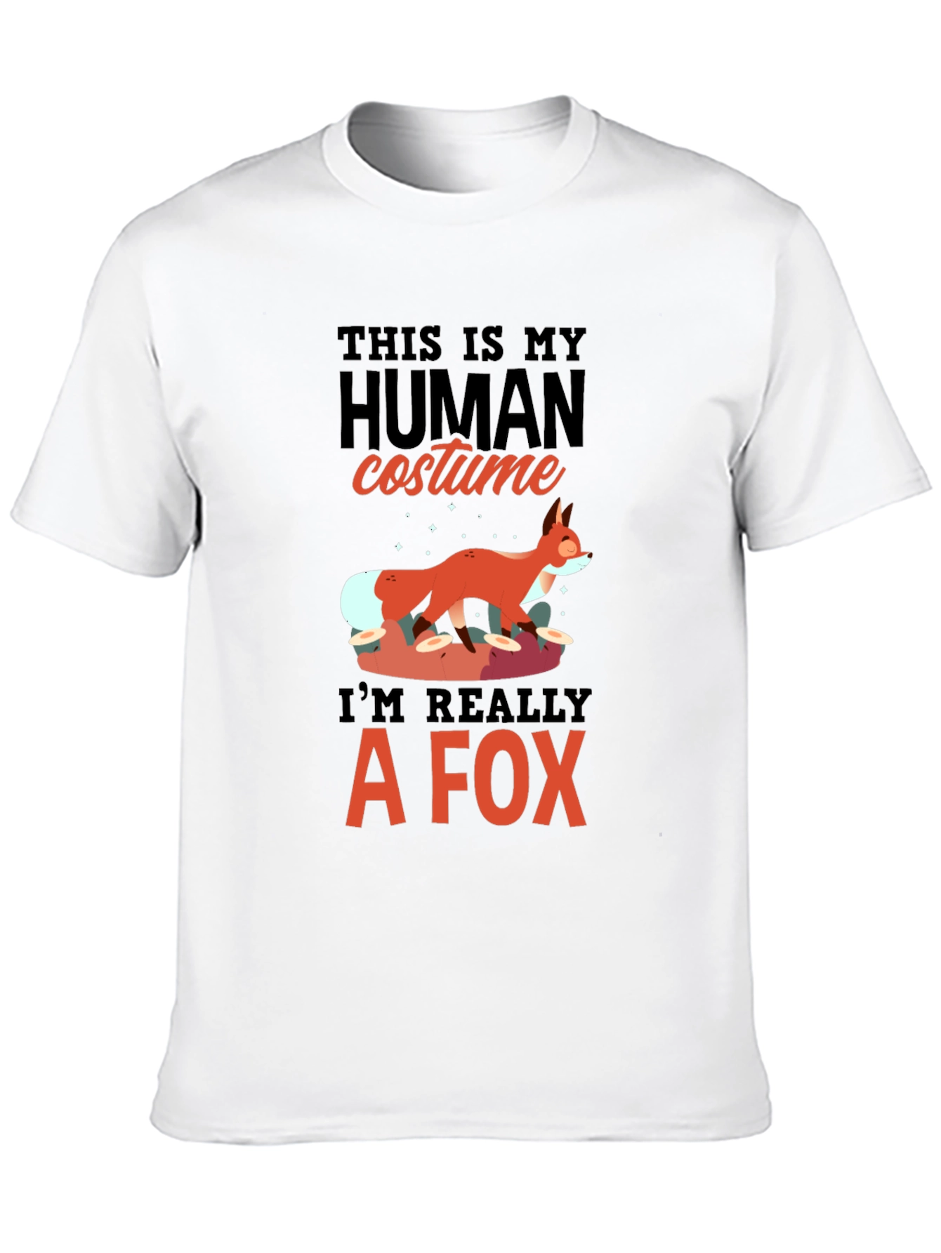 Human Costume Fox T-Shirt - Funny Halloween Tee