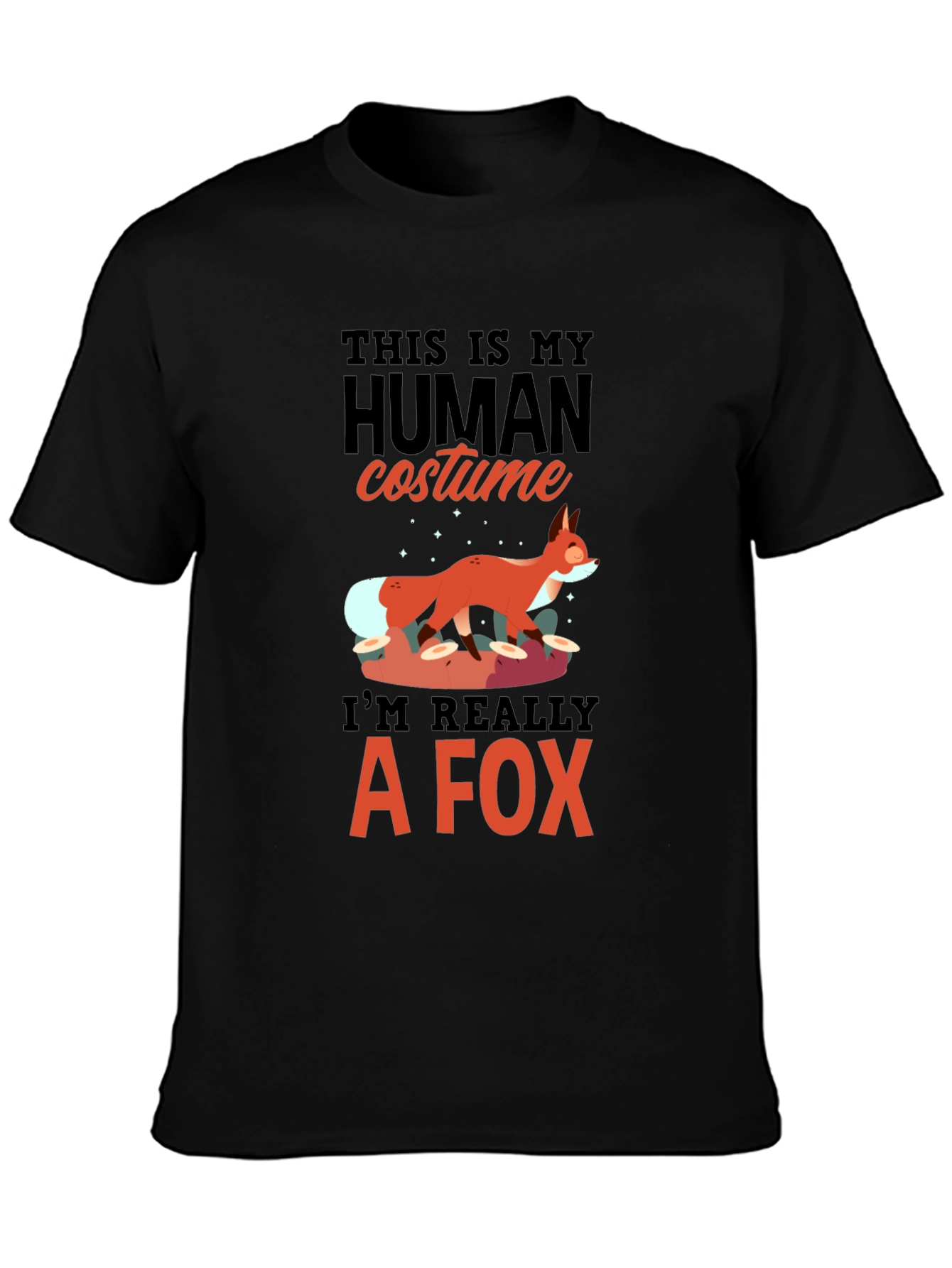 Human Costume Fox T-Shirt - Funny Halloween Tee