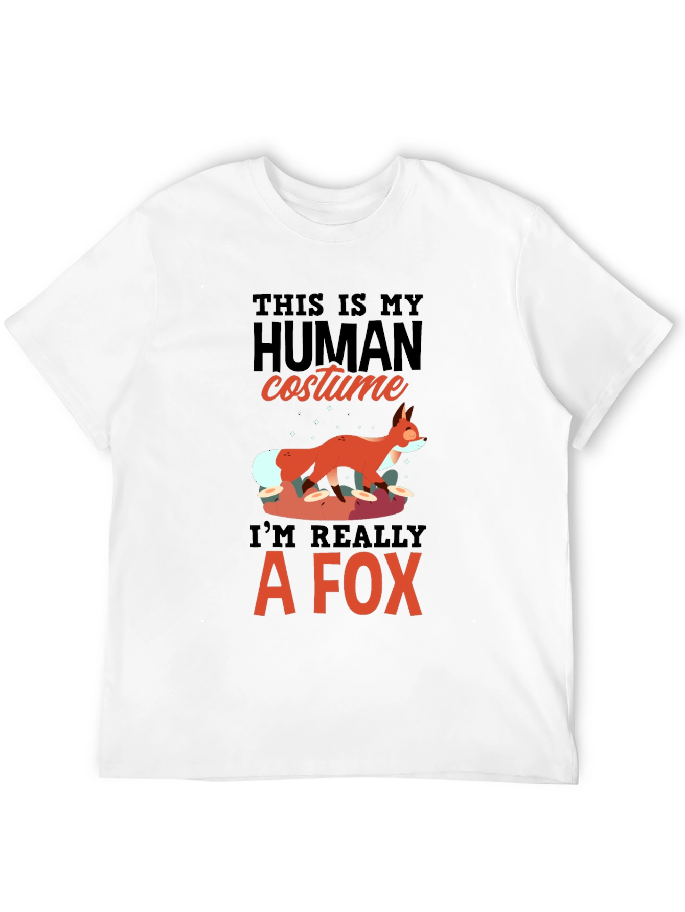 Human Costume Fox T-Shirt - Funny Halloween Tee