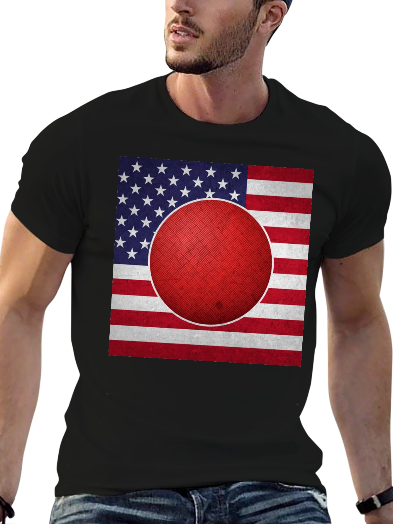 Dodgeball American Flag Graphic T-Shirt