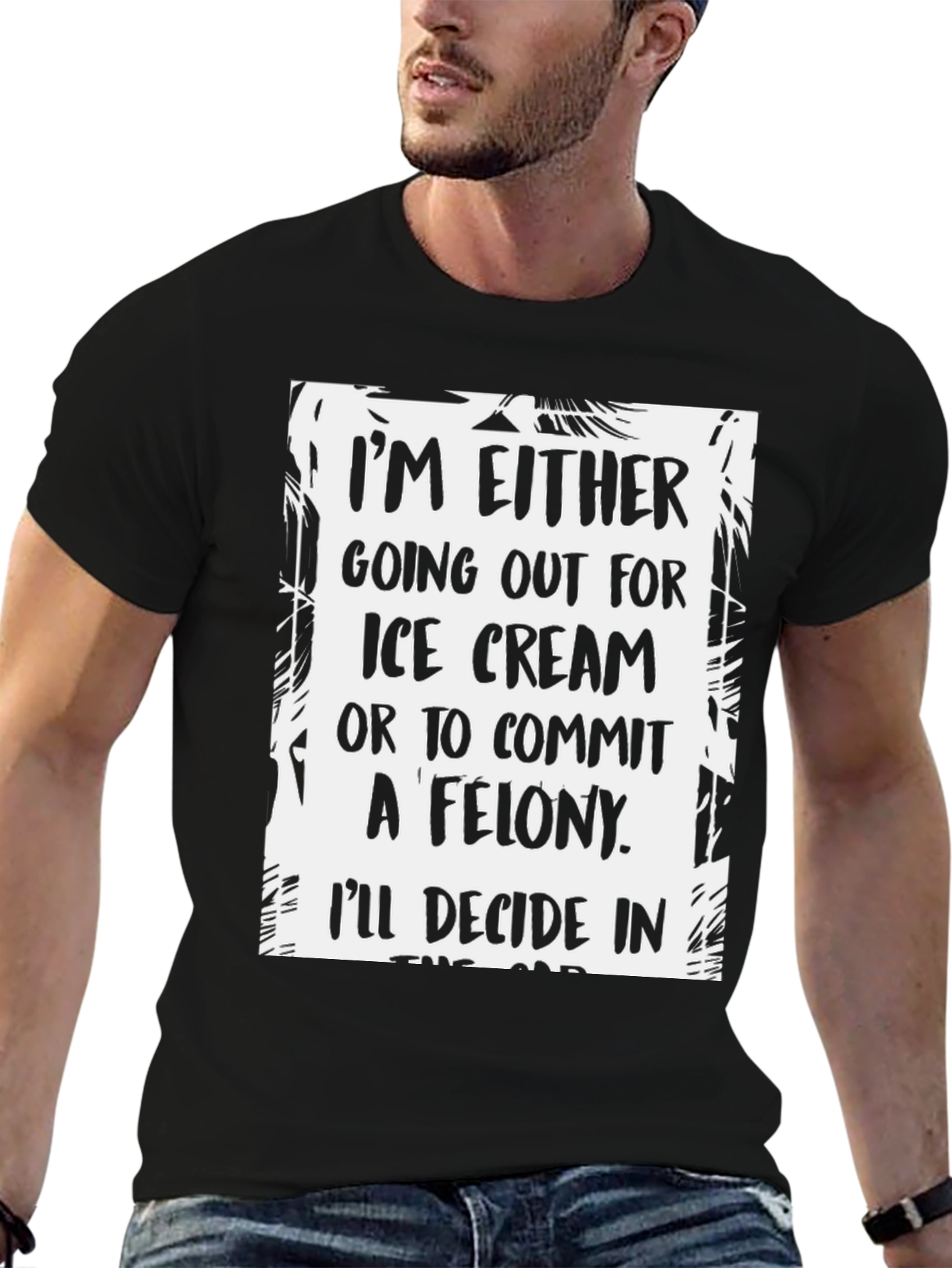 Funny Ice Cream or Felony Graphic T-Shirt