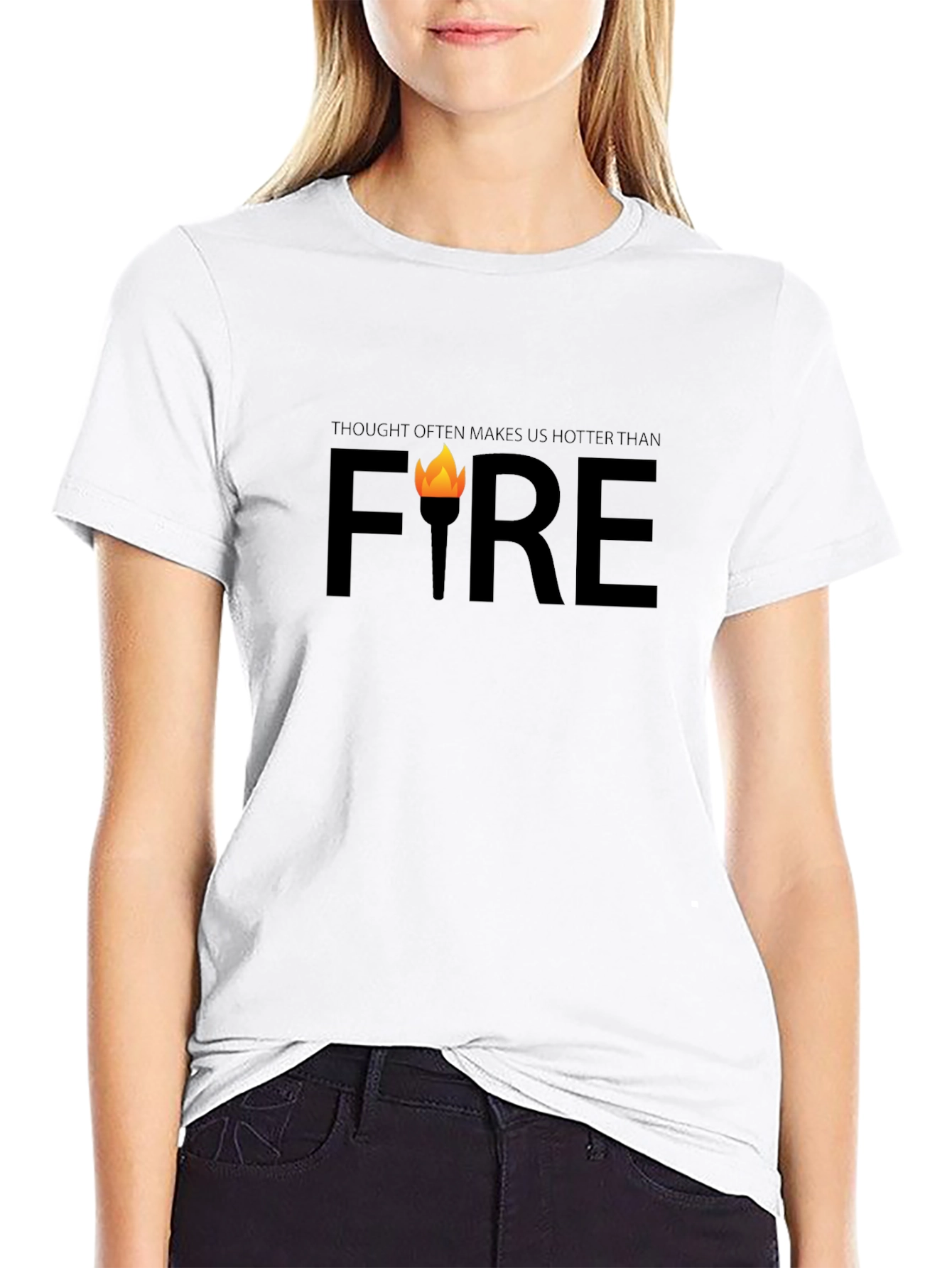 Thought Hotter Than Fire Black Graphic Tee