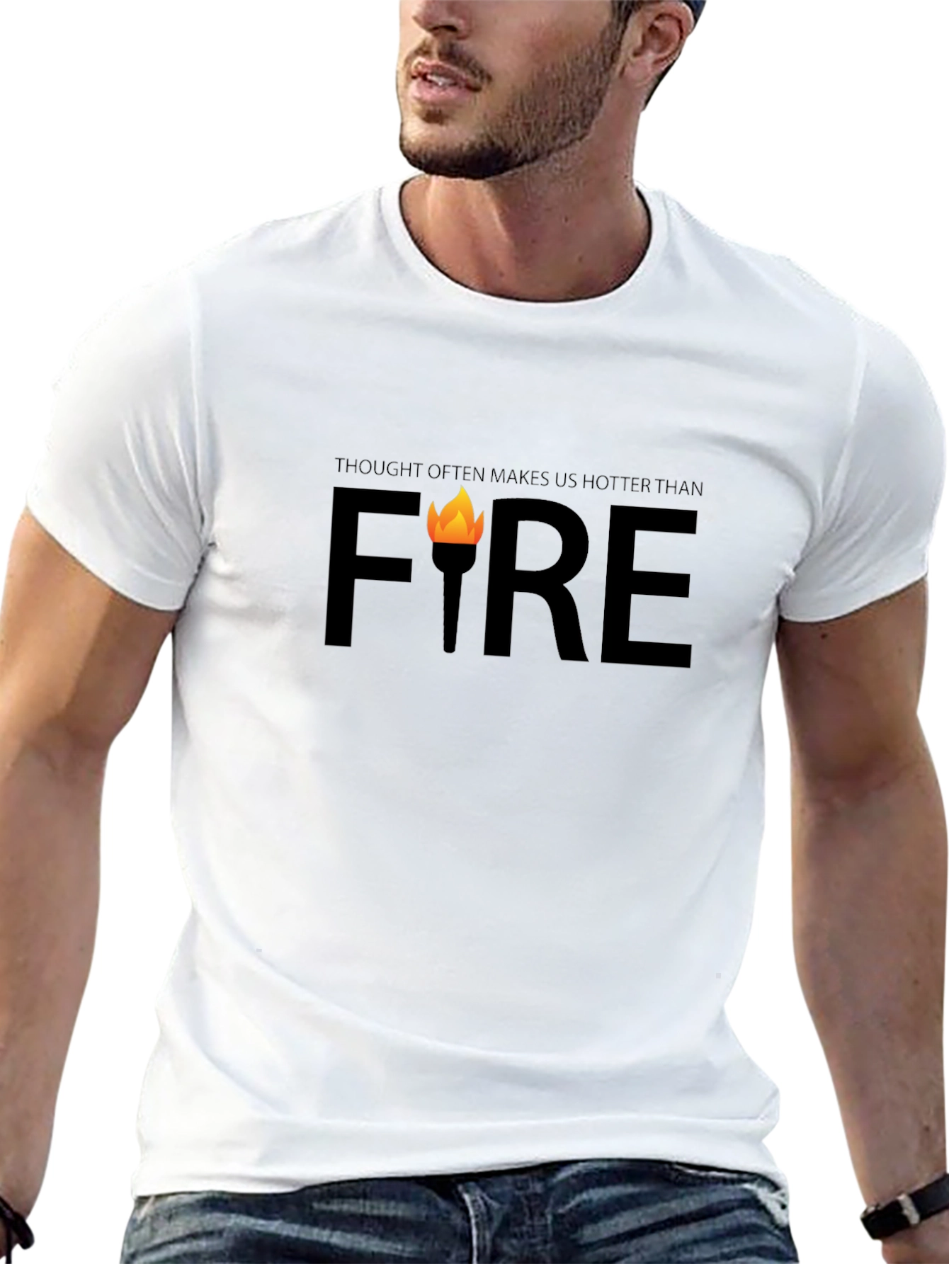 Thought Hotter Than Fire Black Graphic Tee