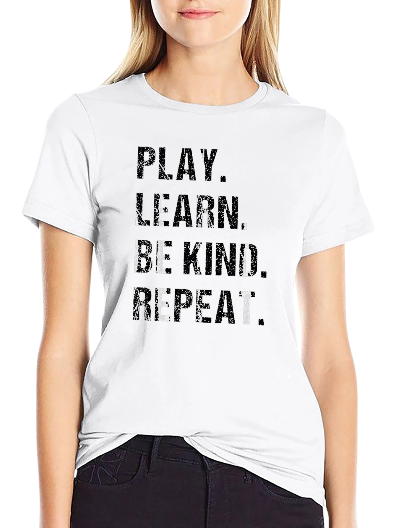 Play Learn Be Kind Repeat Black T-Shirt