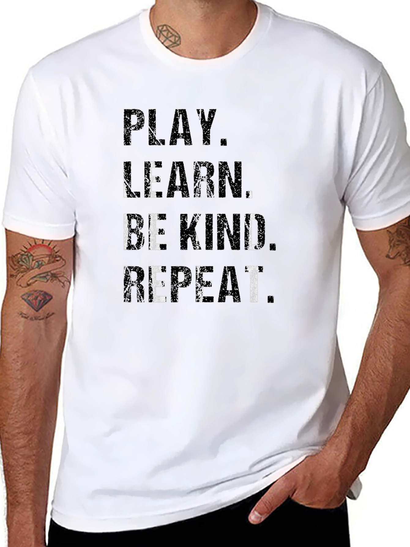 Play Learn Be Kind Repeat Black T-Shirt