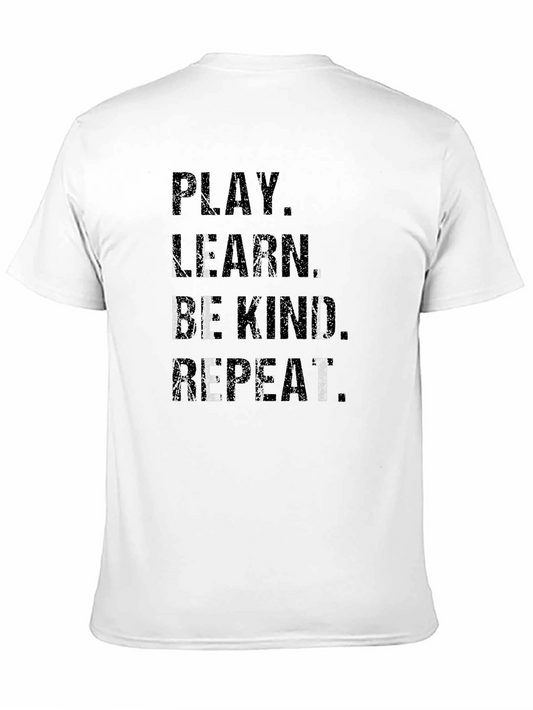 Play Learn Be Kind Repeat Black T-Shirt