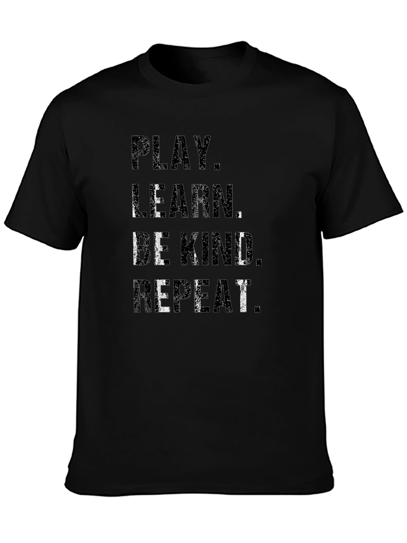 Play Learn Be Kind Repeat Black T-Shirt