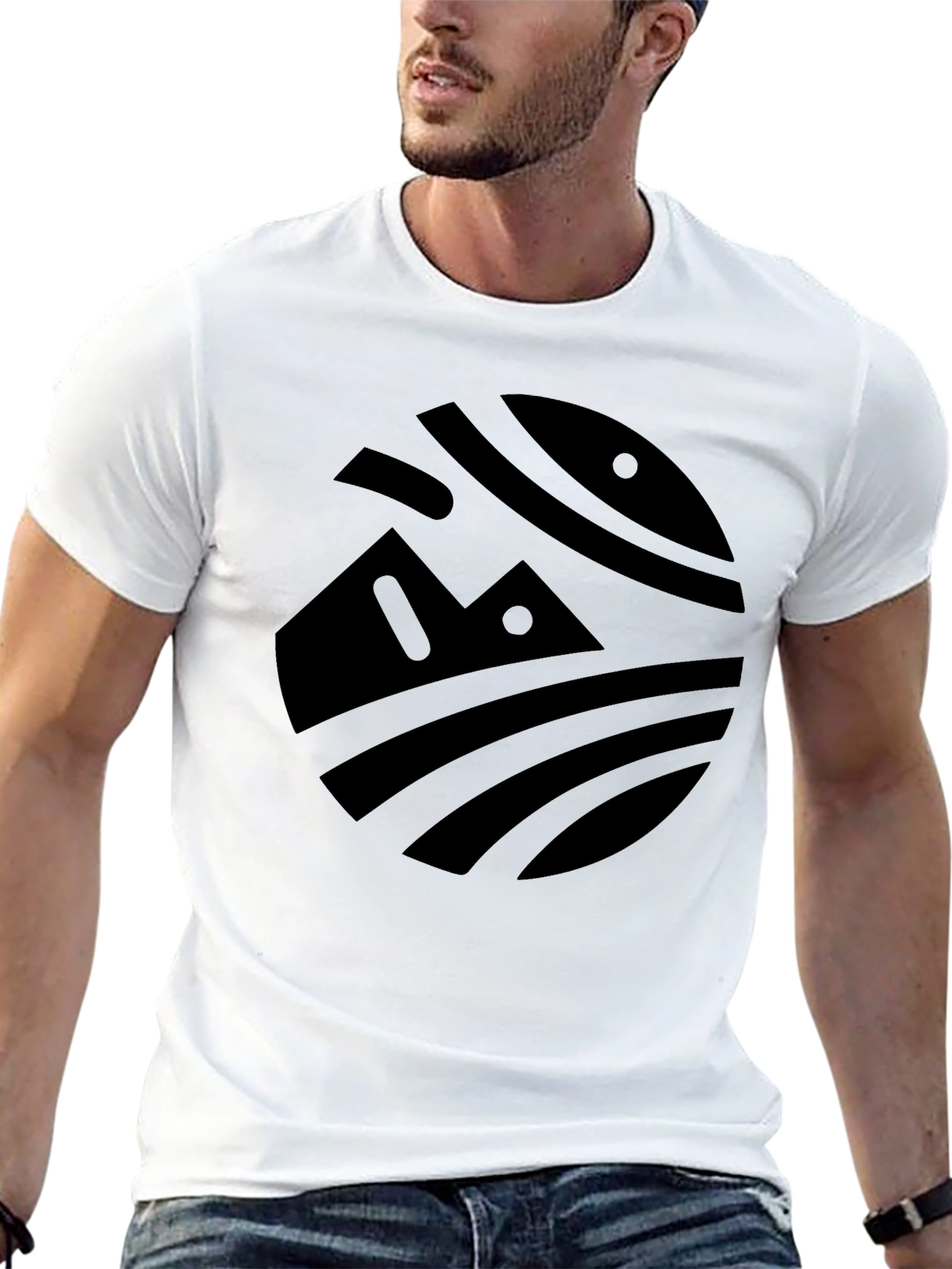 Abstract Nature Graphic Black T-Shirt