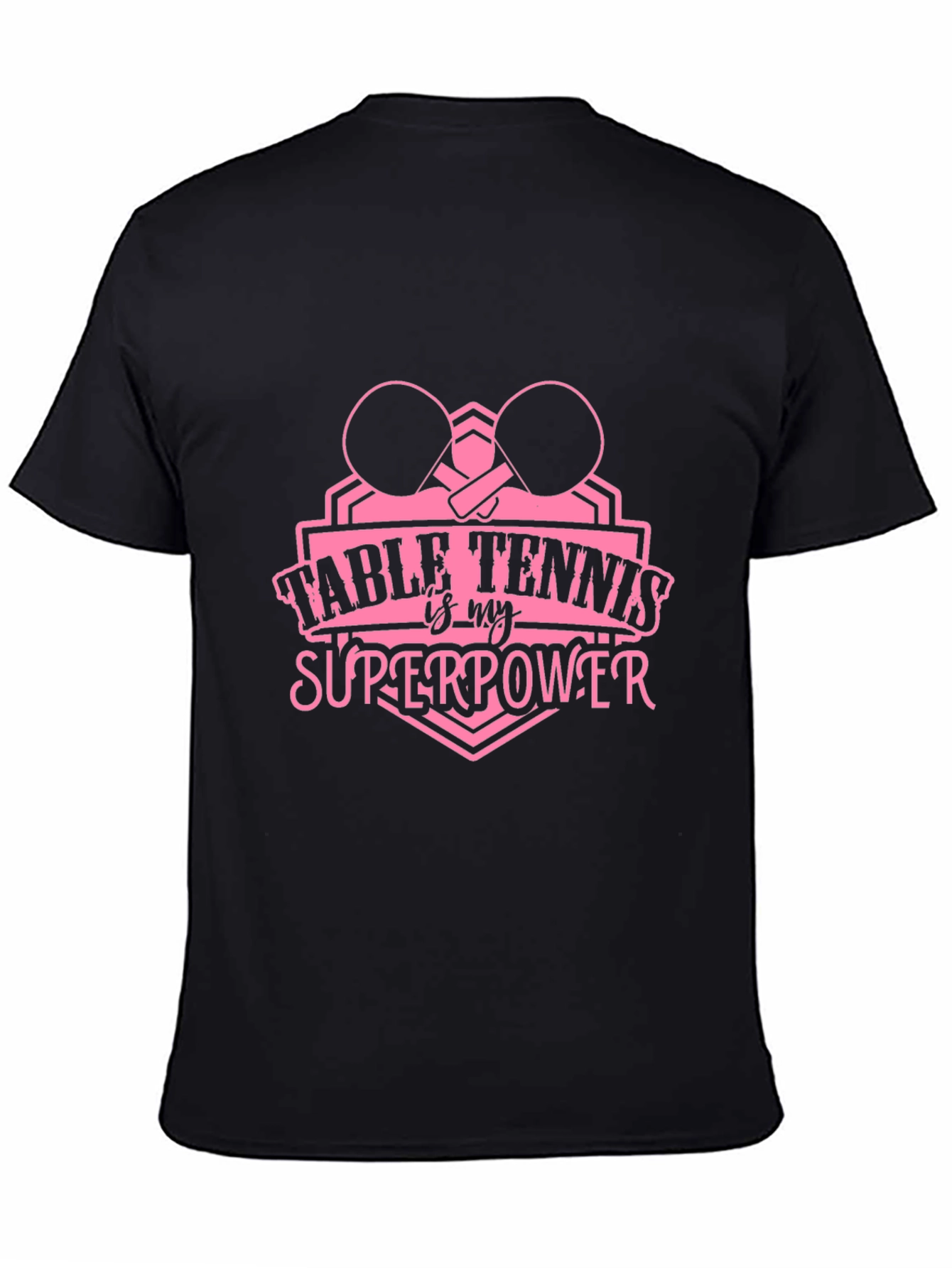 Table Tennis Superpower Black T-Shirt