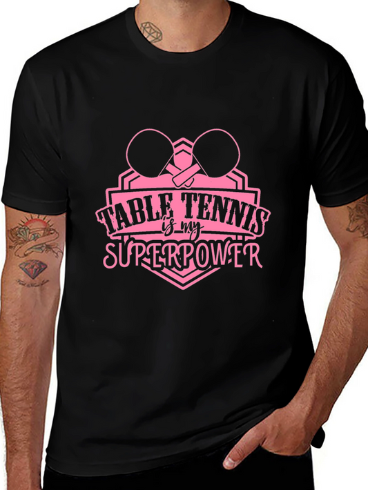 Table Tennis Superpower Black T-Shirt
