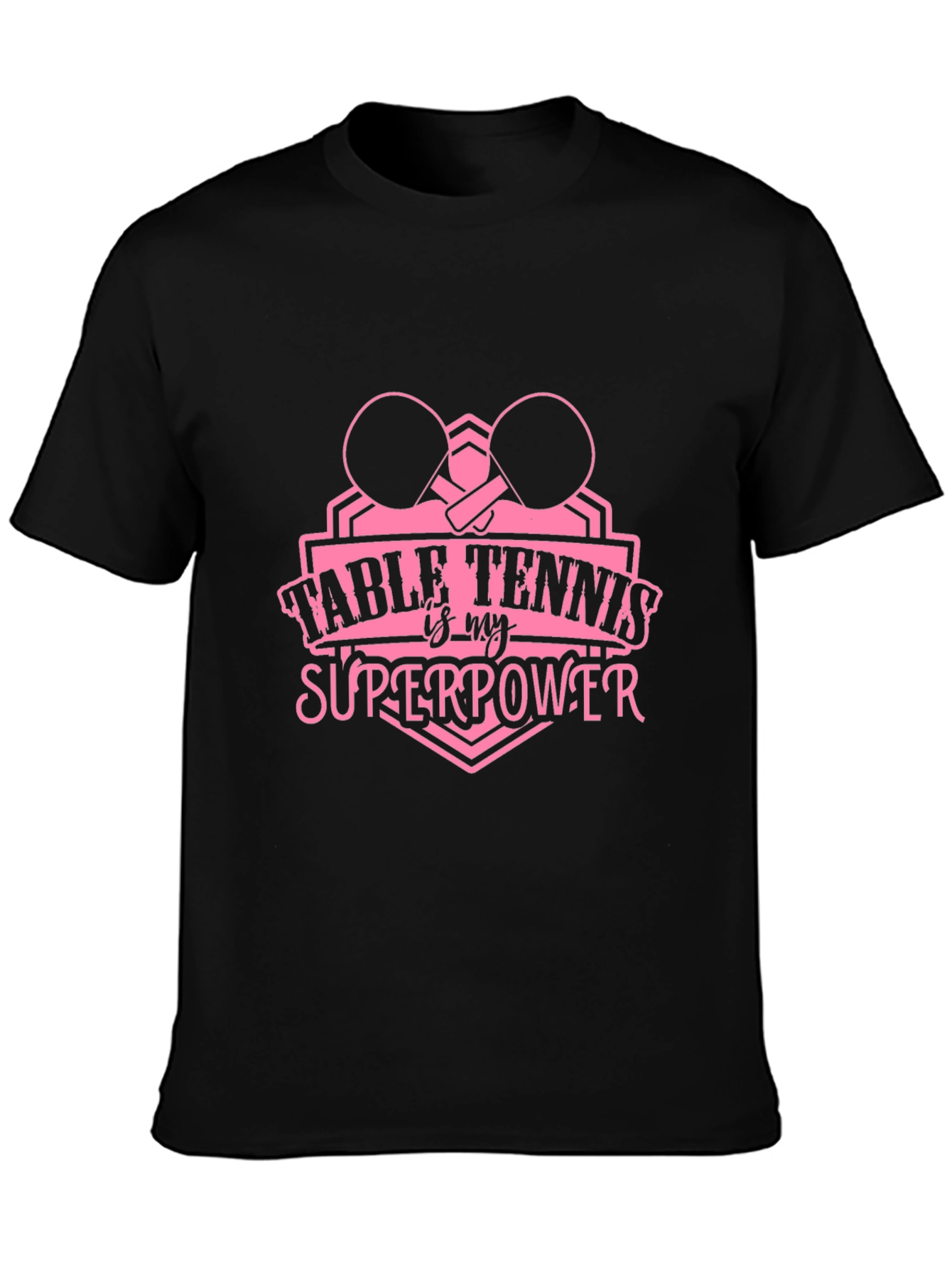 Table Tennis Superpower Black T-Shirt