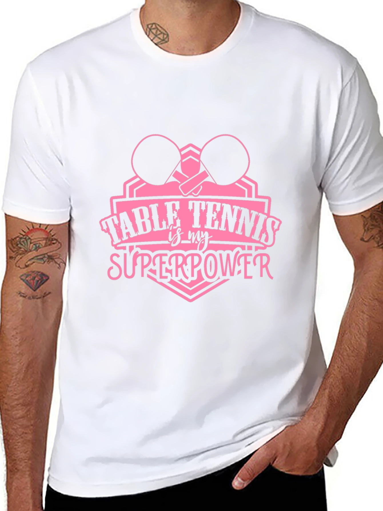 Table Tennis Superpower Black T-Shirt