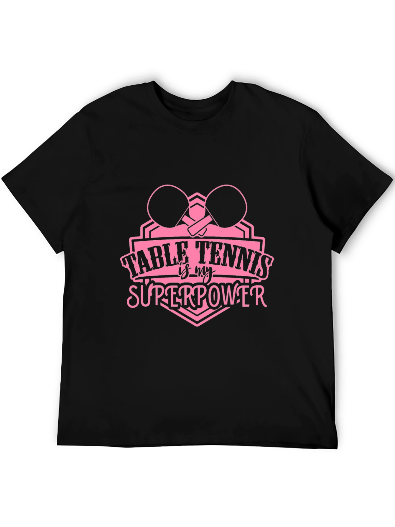 Table Tennis Superpower Black T-Shirt
