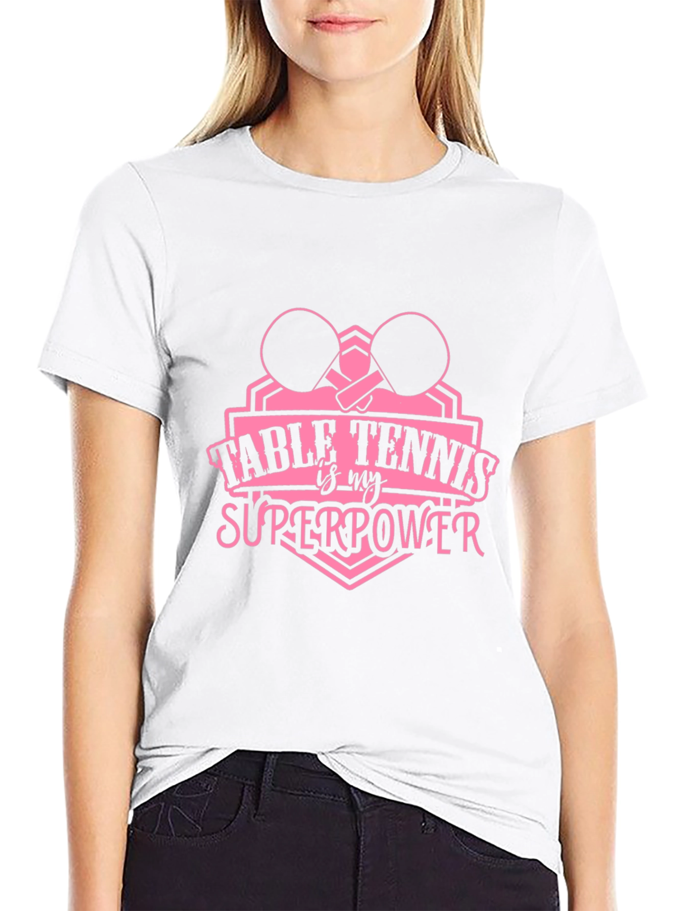 Table Tennis Superpower Black T-Shirt
