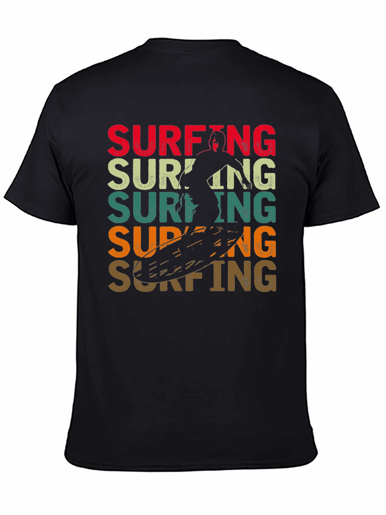 Retro Surfing Graphic Tee - Black