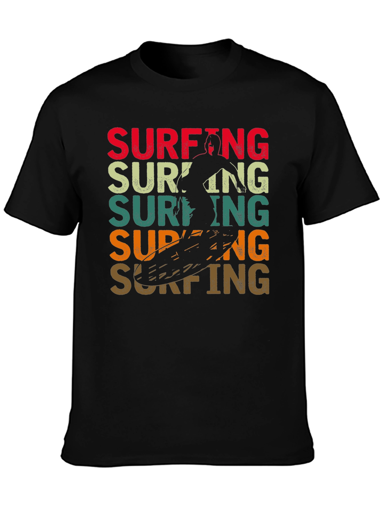 Retro Surfing Graphic Tee - Black