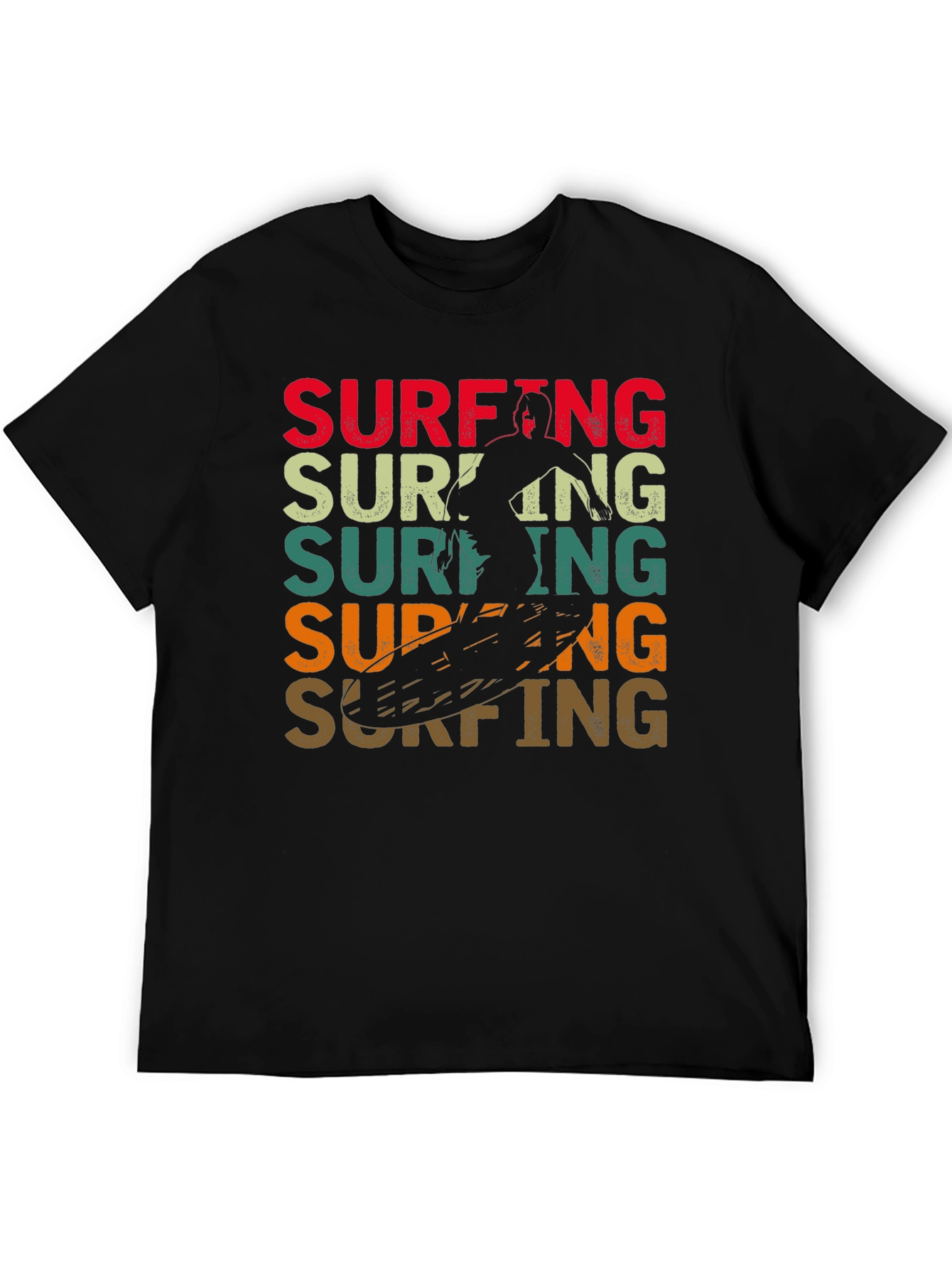 Retro Surfing Graphic Tee - Black