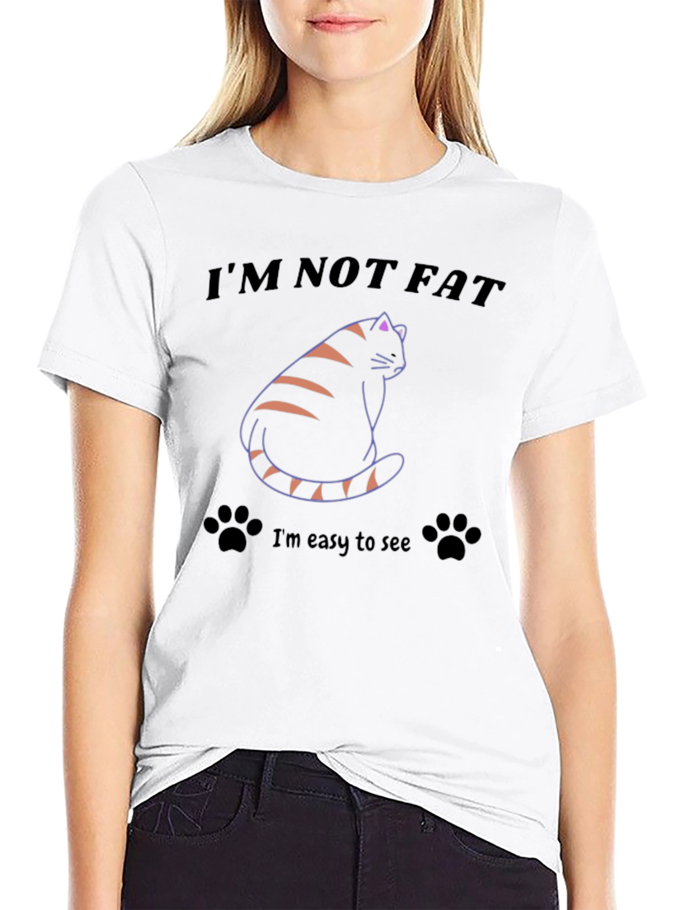 Im Not Fat T-Shirt Funny Cat Tee