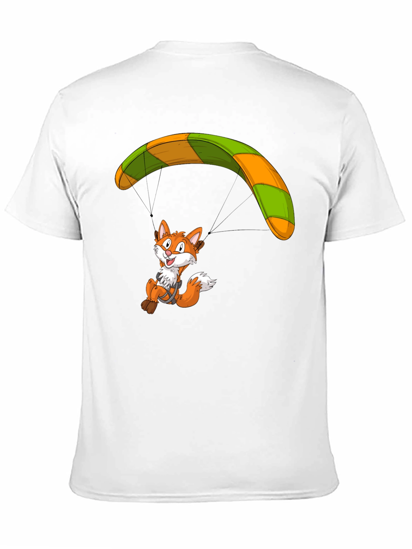 Fox Parachute Graphic T-Shirt - Funky Cartoon Tee