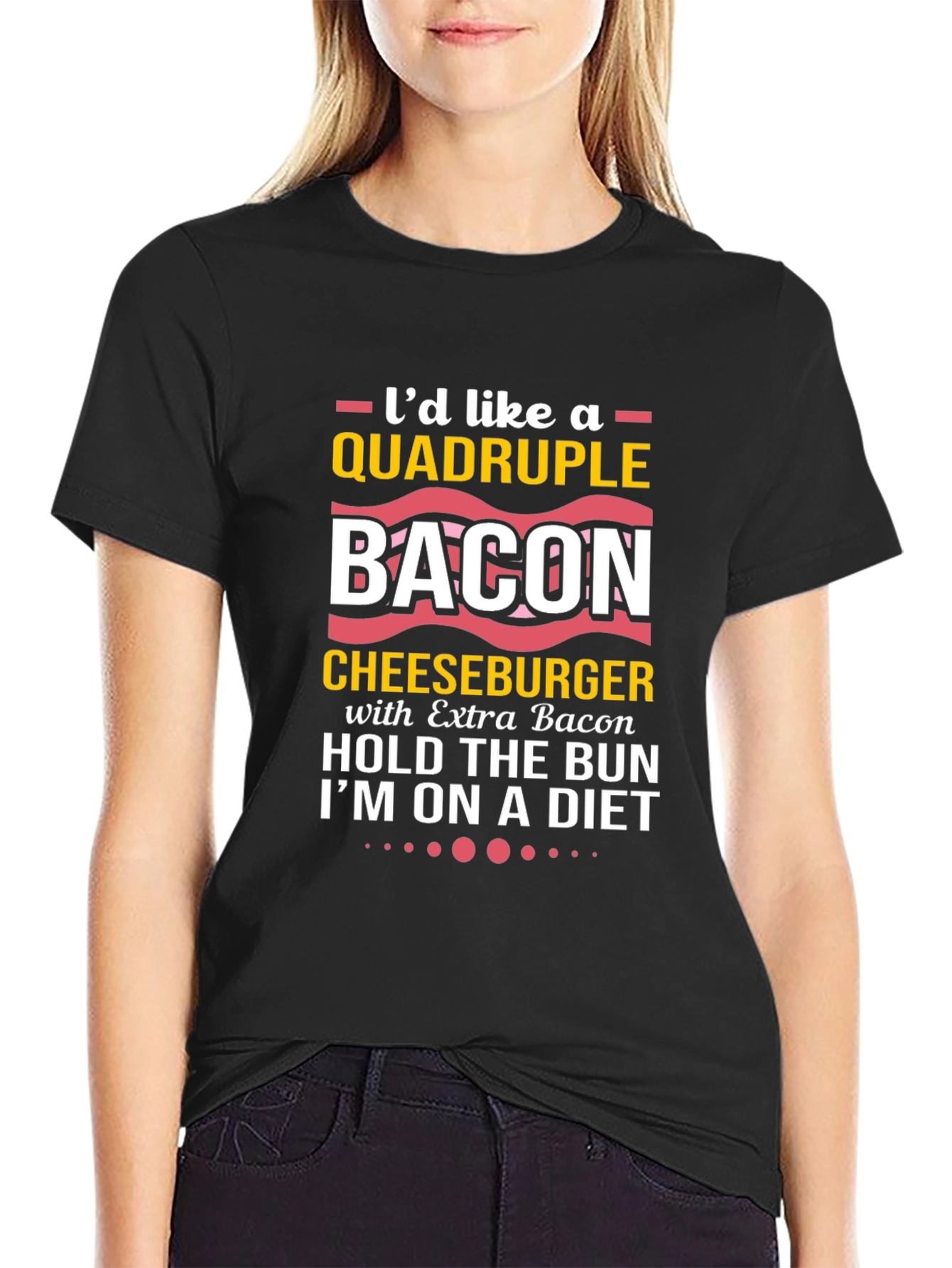 Quadruple Bacon Cheeseburger Diet T-Shirt