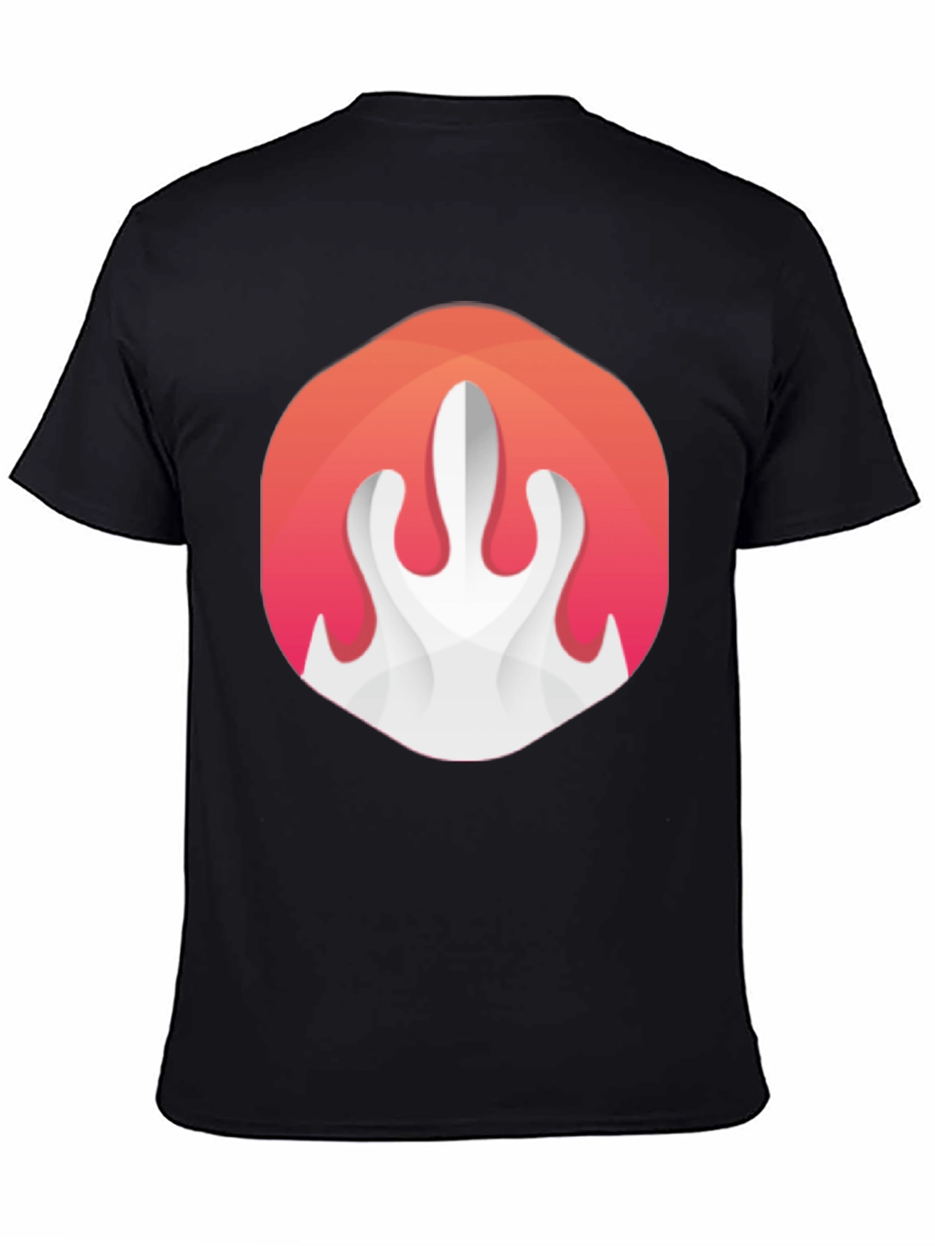 Abstract Flame Graphic Black T-Shirt