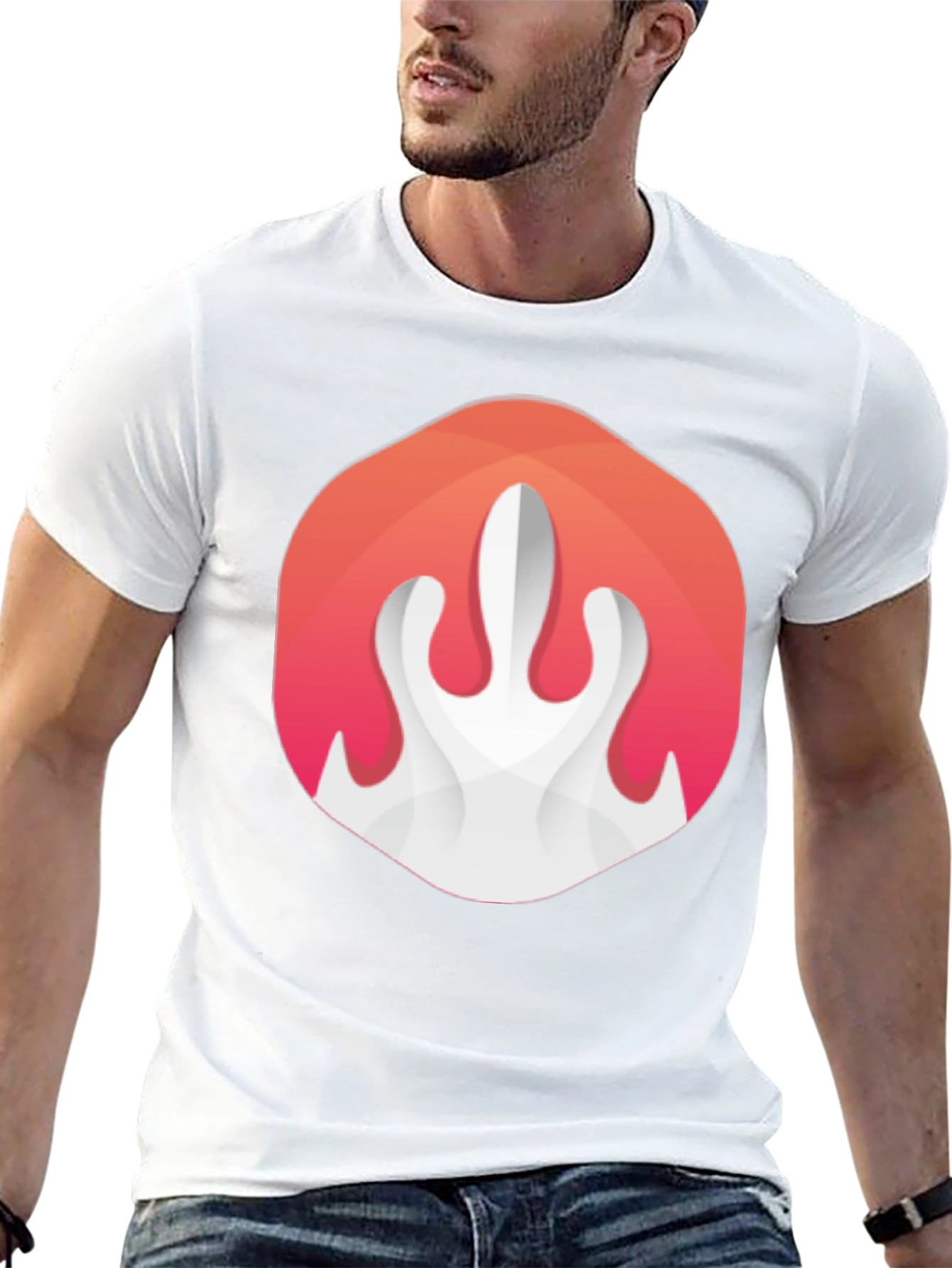Abstract Flame Graphic Black T-Shirt