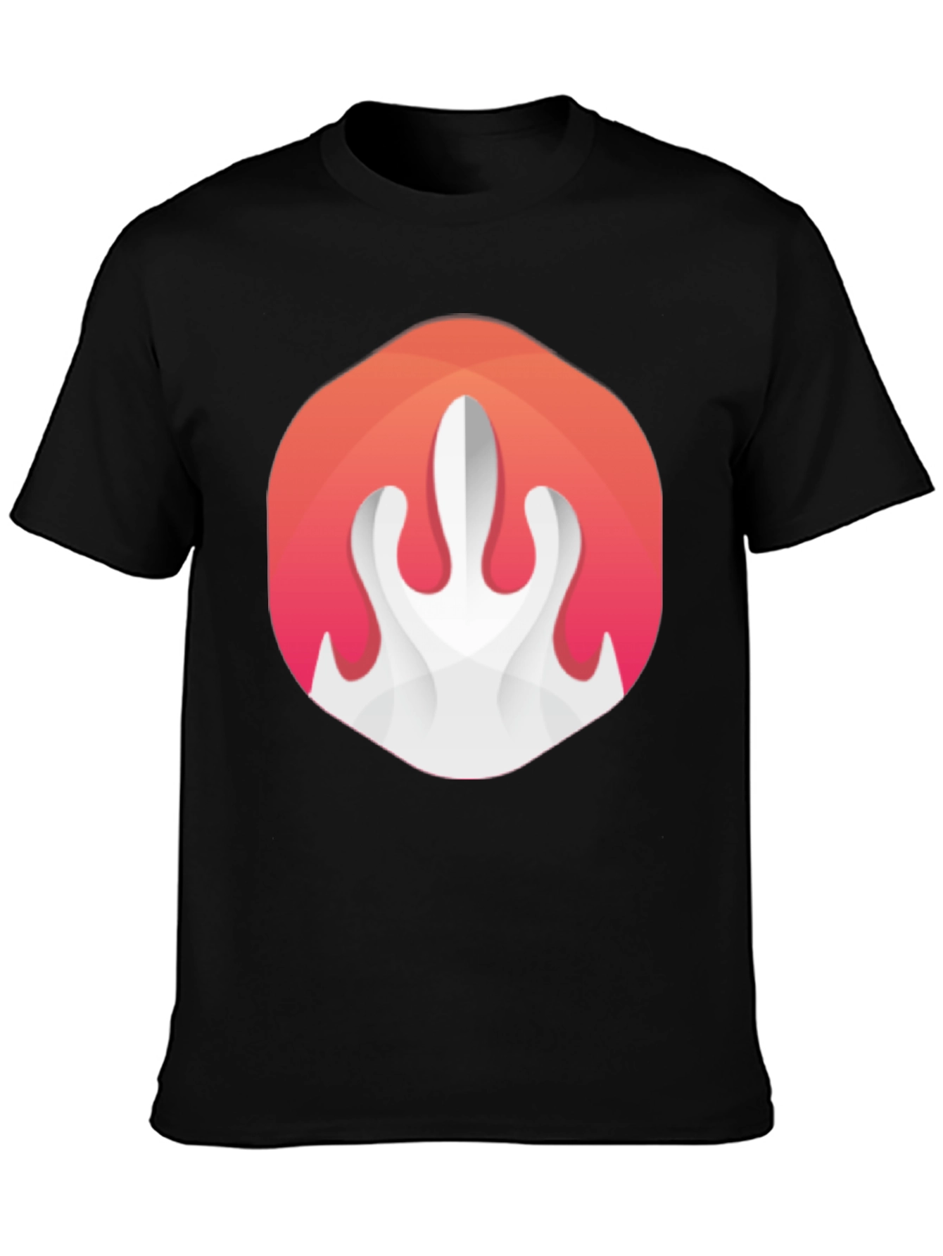 Abstract Flame Graphic Black T-Shirt