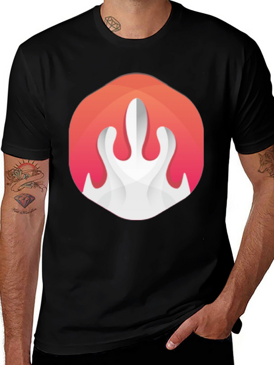 Abstract Flame Graphic Black T-Shirt