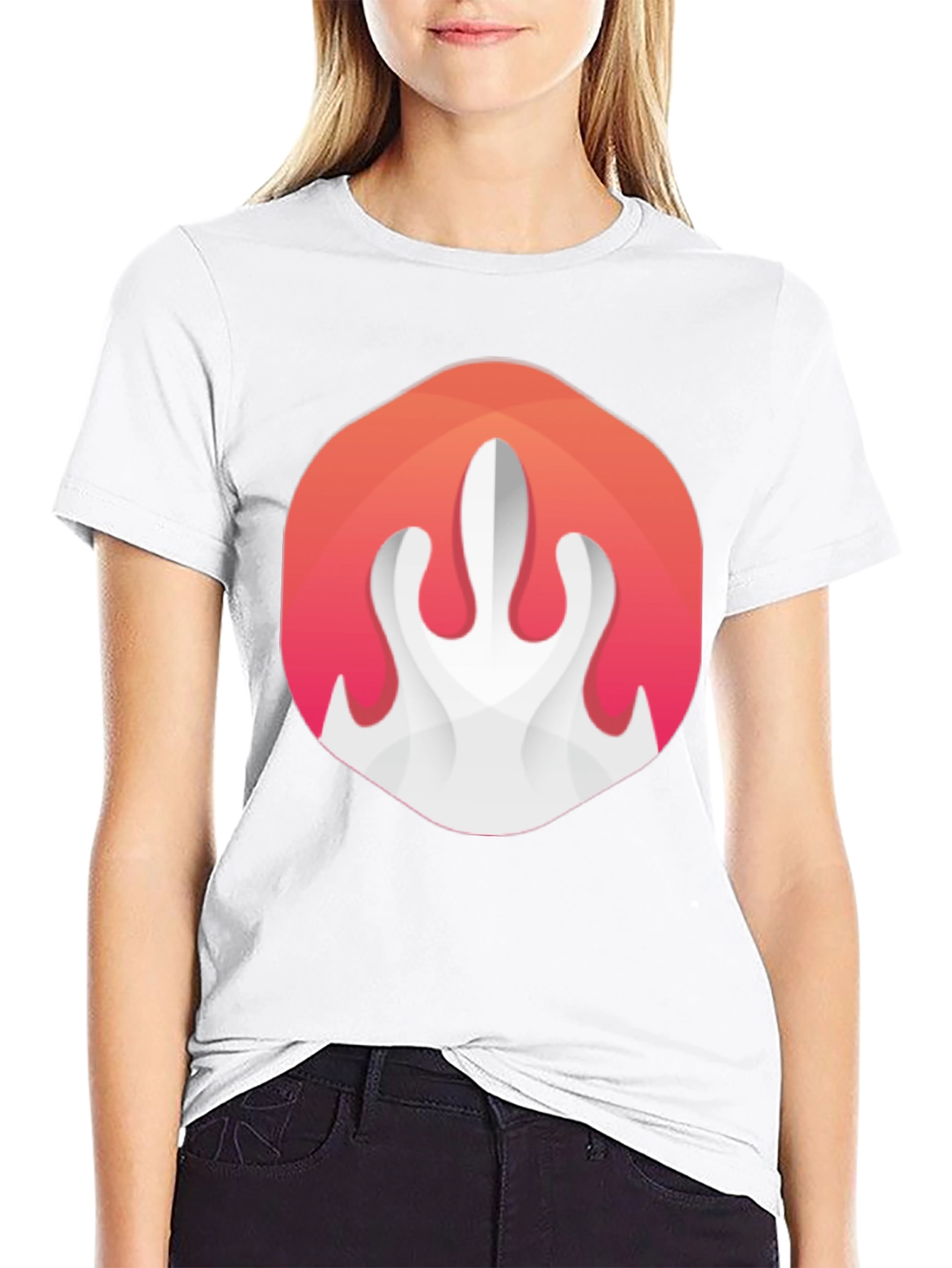 Abstract Flame Graphic Black T-Shirt