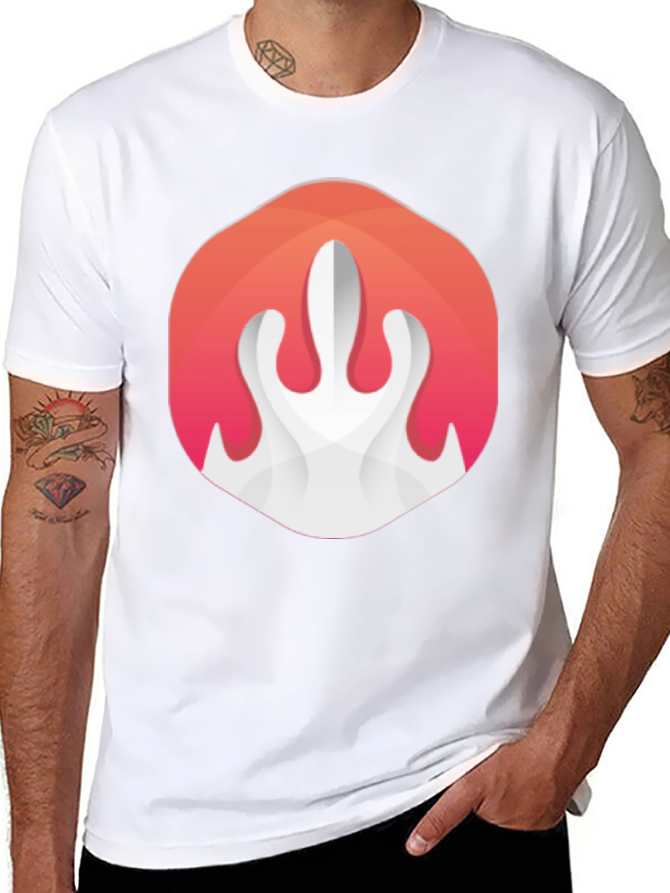 Abstract Flame Graphic Black T-Shirt