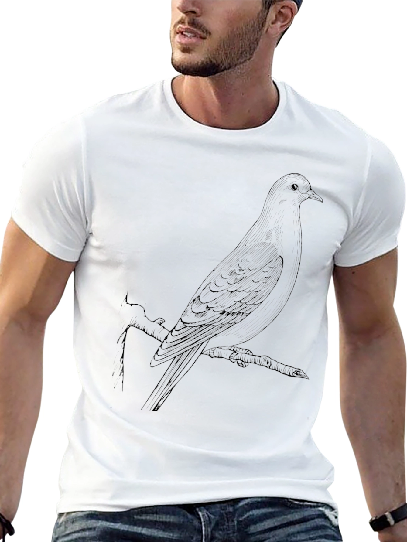 Bird on Branch Graphic Tee - Classic Black