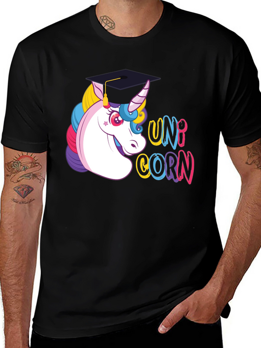 Graduation Unicorn T-Shirt - Black