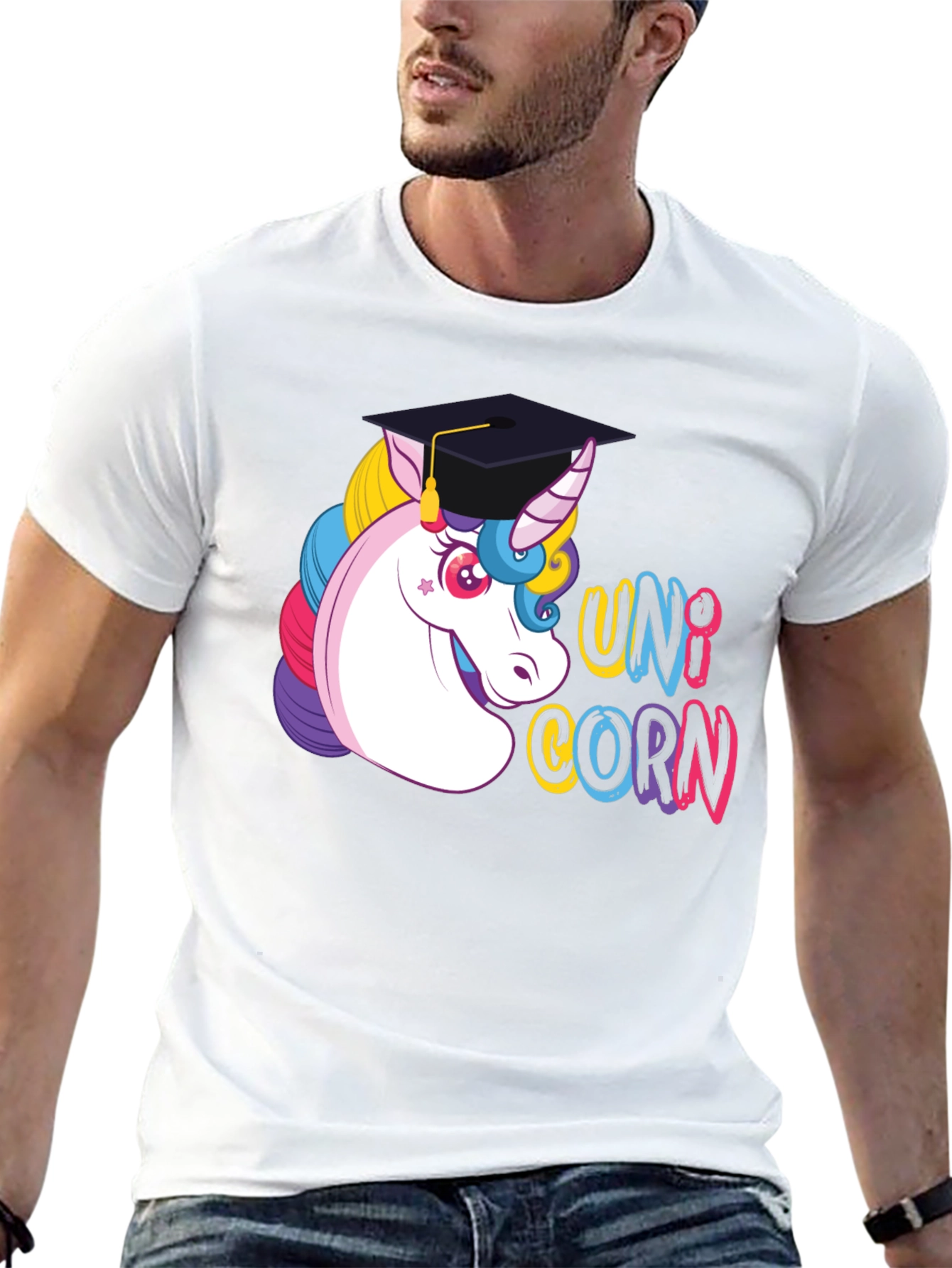 Graduation Unicorn T-Shirt - Black