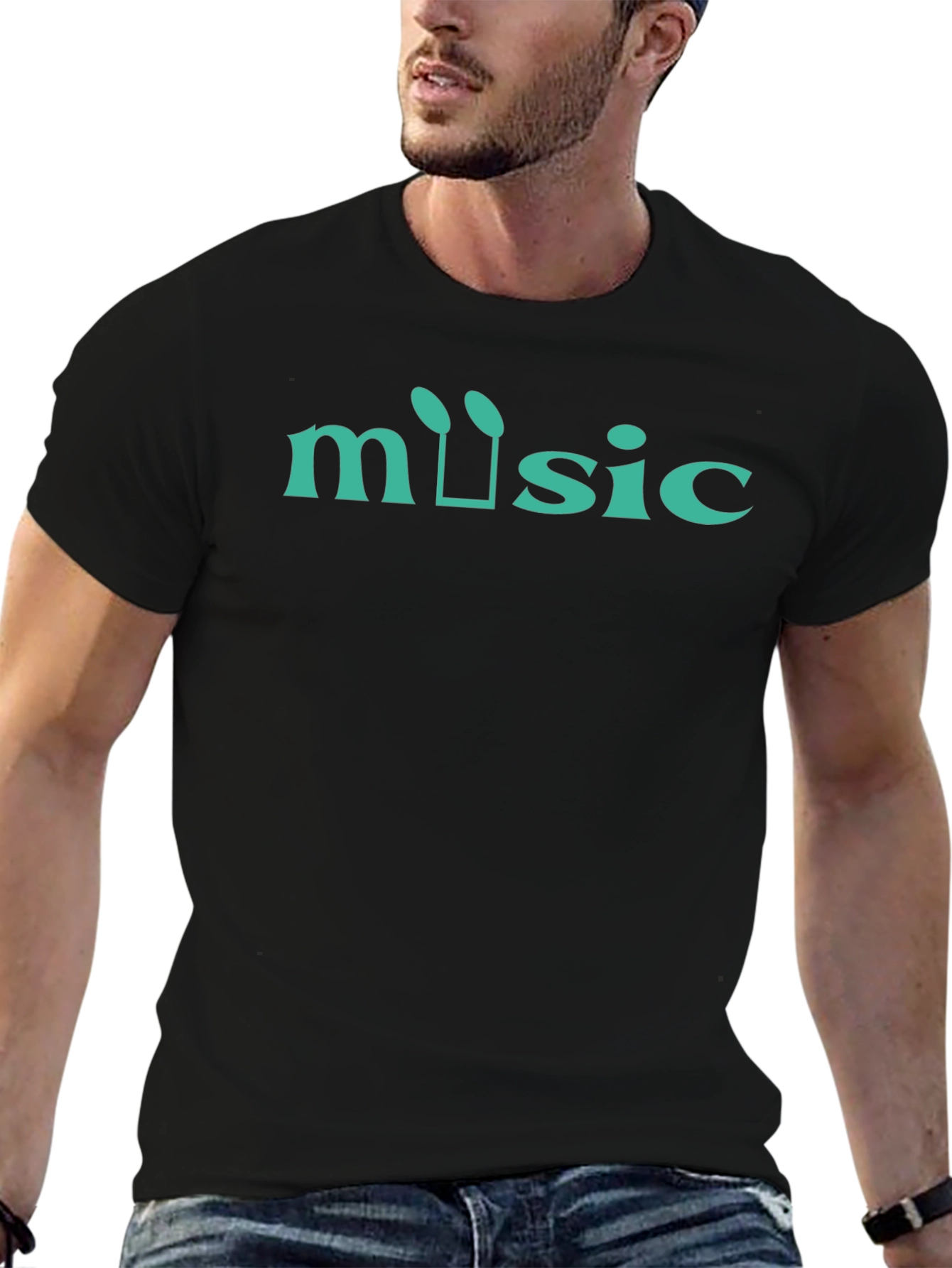 Music T-Shirt Black Cotton Tee