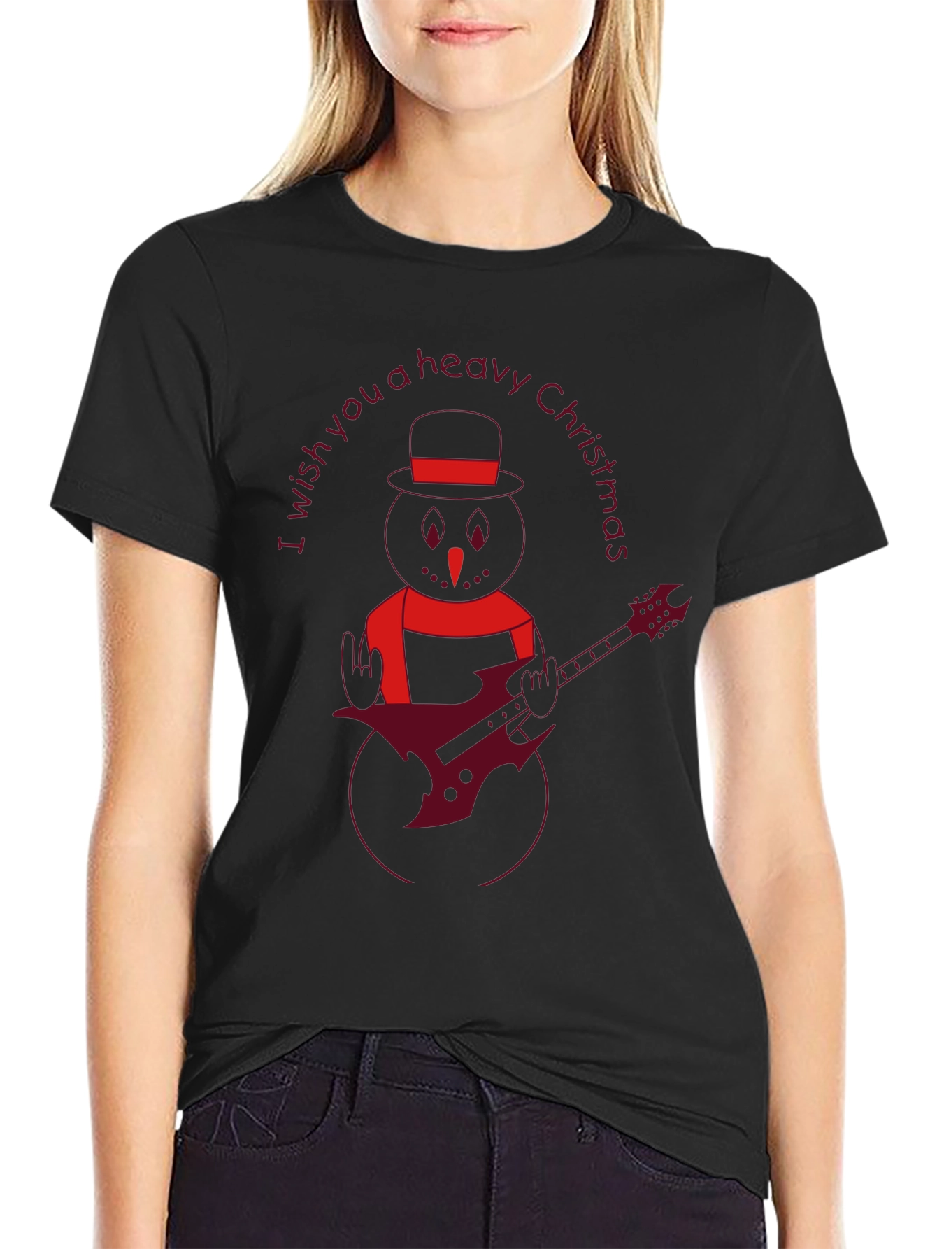 Heavy Metal Christmas Snowman Graphic Tee