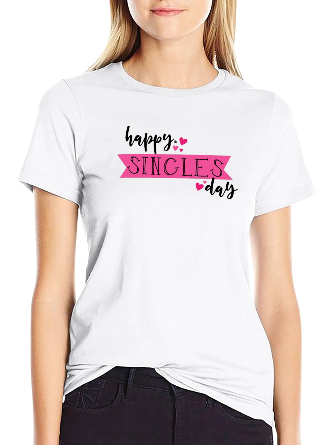 Happy Singles Day T-Shirt - Black Graphic Tee