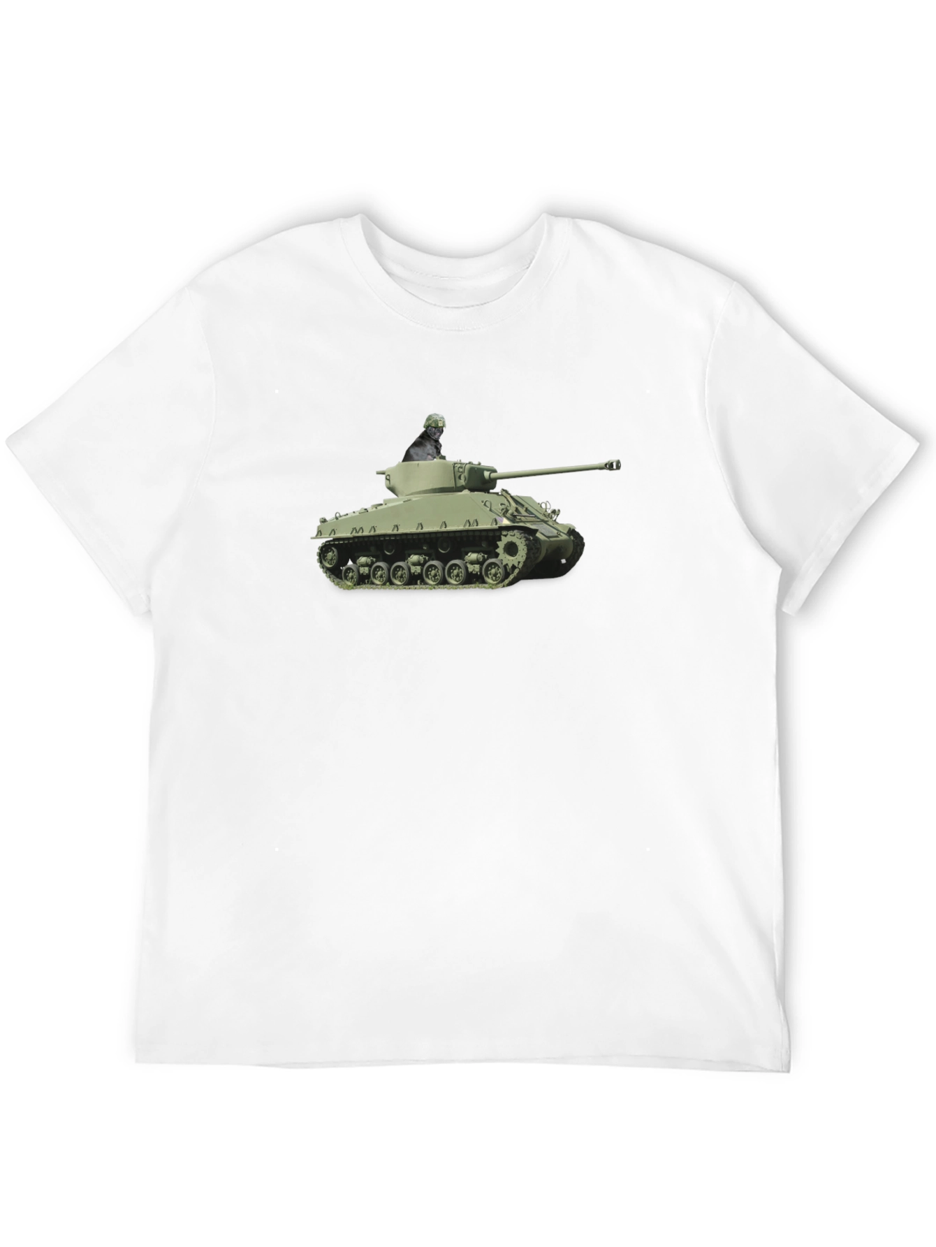 Tank Graphic Tee - Olive Green Military Design