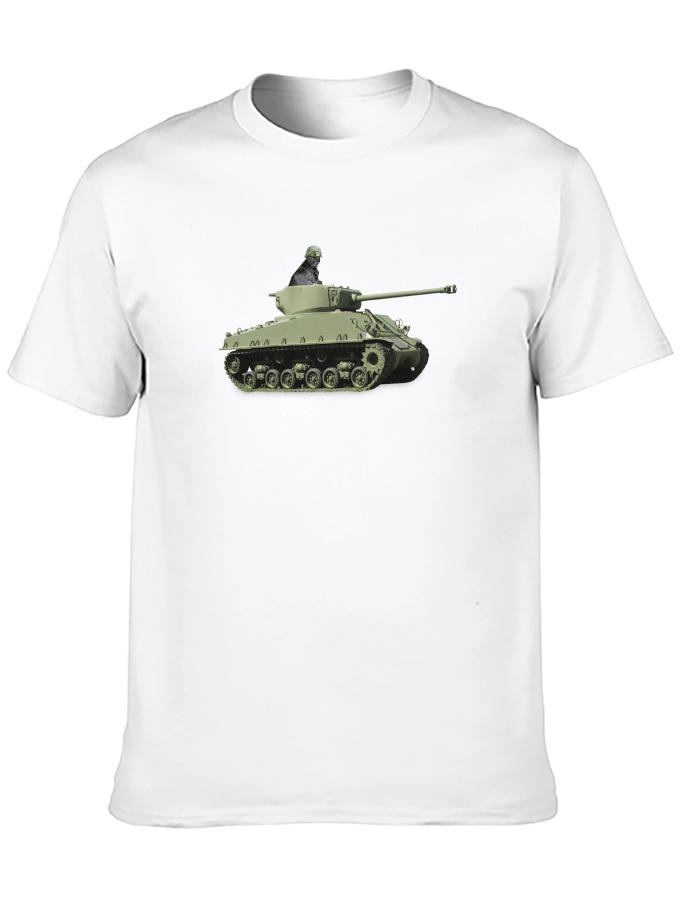 Tank Graphic Tee - Olive Green Military Design